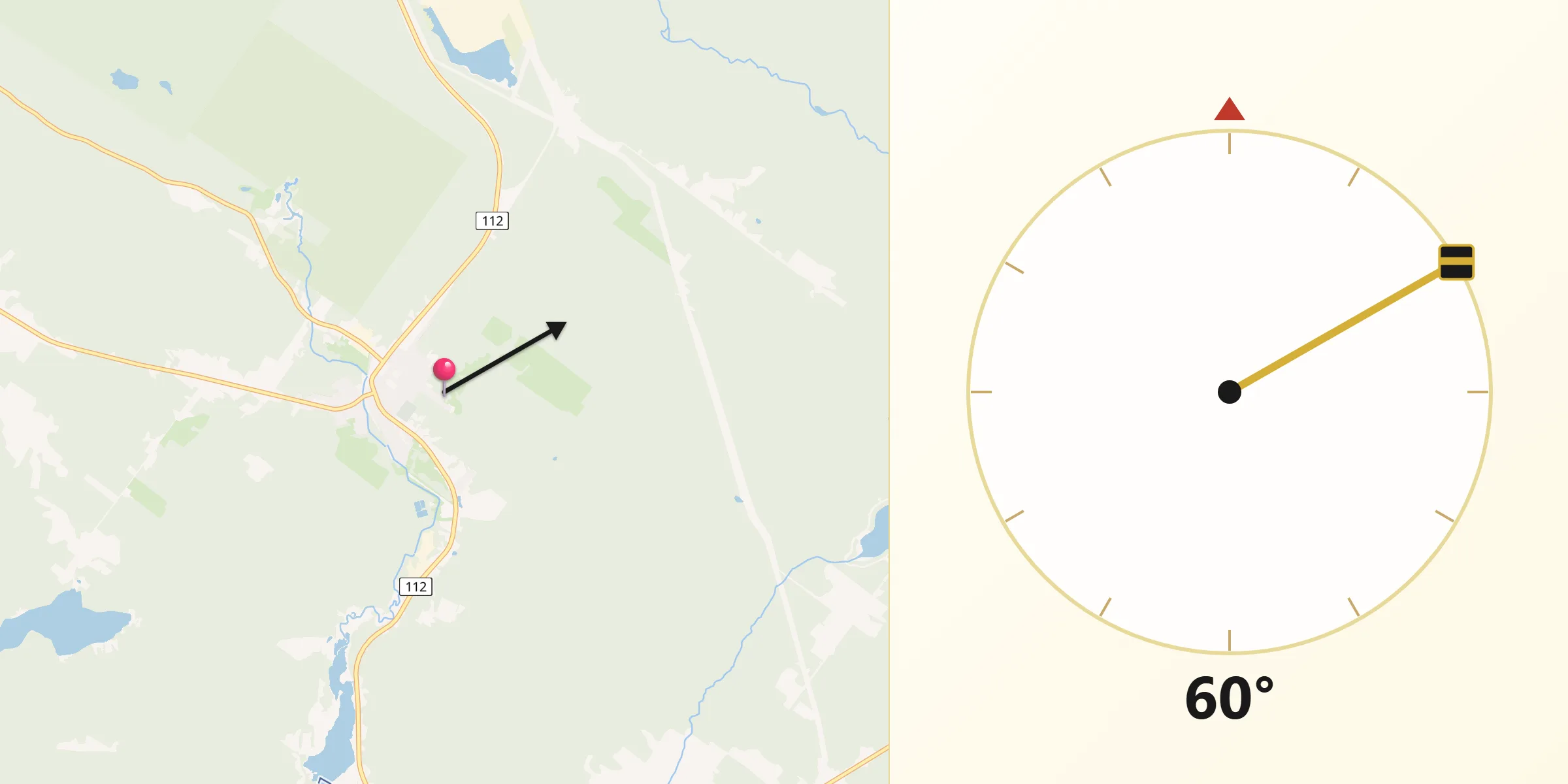 Qibla Direction from Saint-Joseph-de-Coleraine