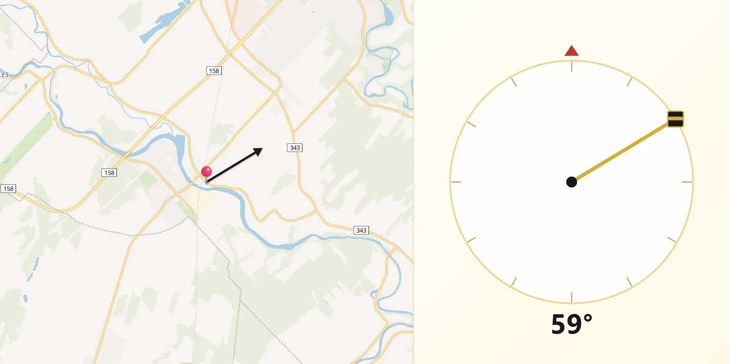 Qibla Direction from Crabtree