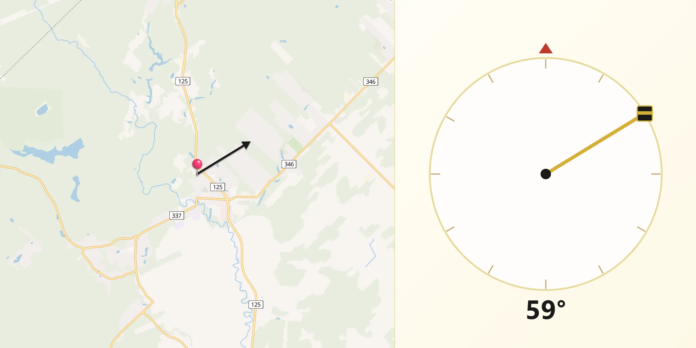 Qibla Direction from Sainte-Julienne