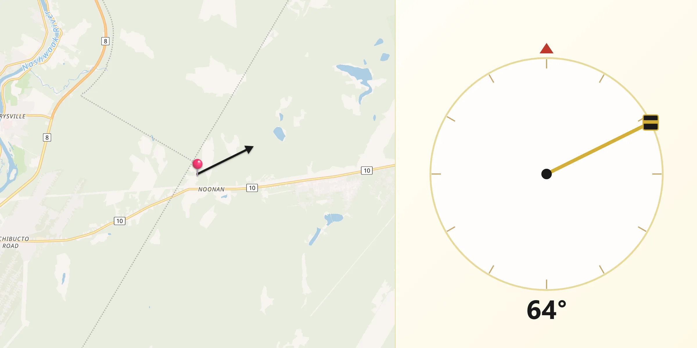 Qibla Direction from Noonan