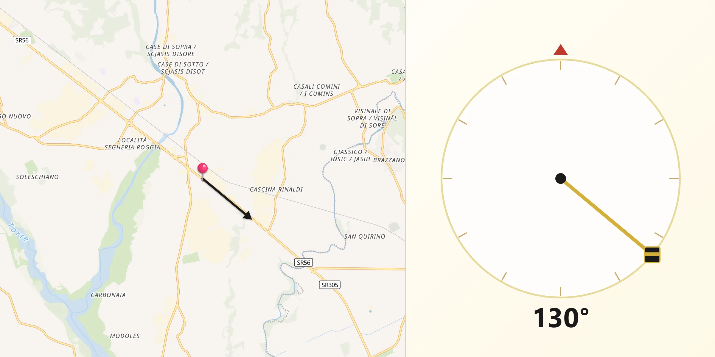 Direzione della Qibla da San Giovanni al Natisone