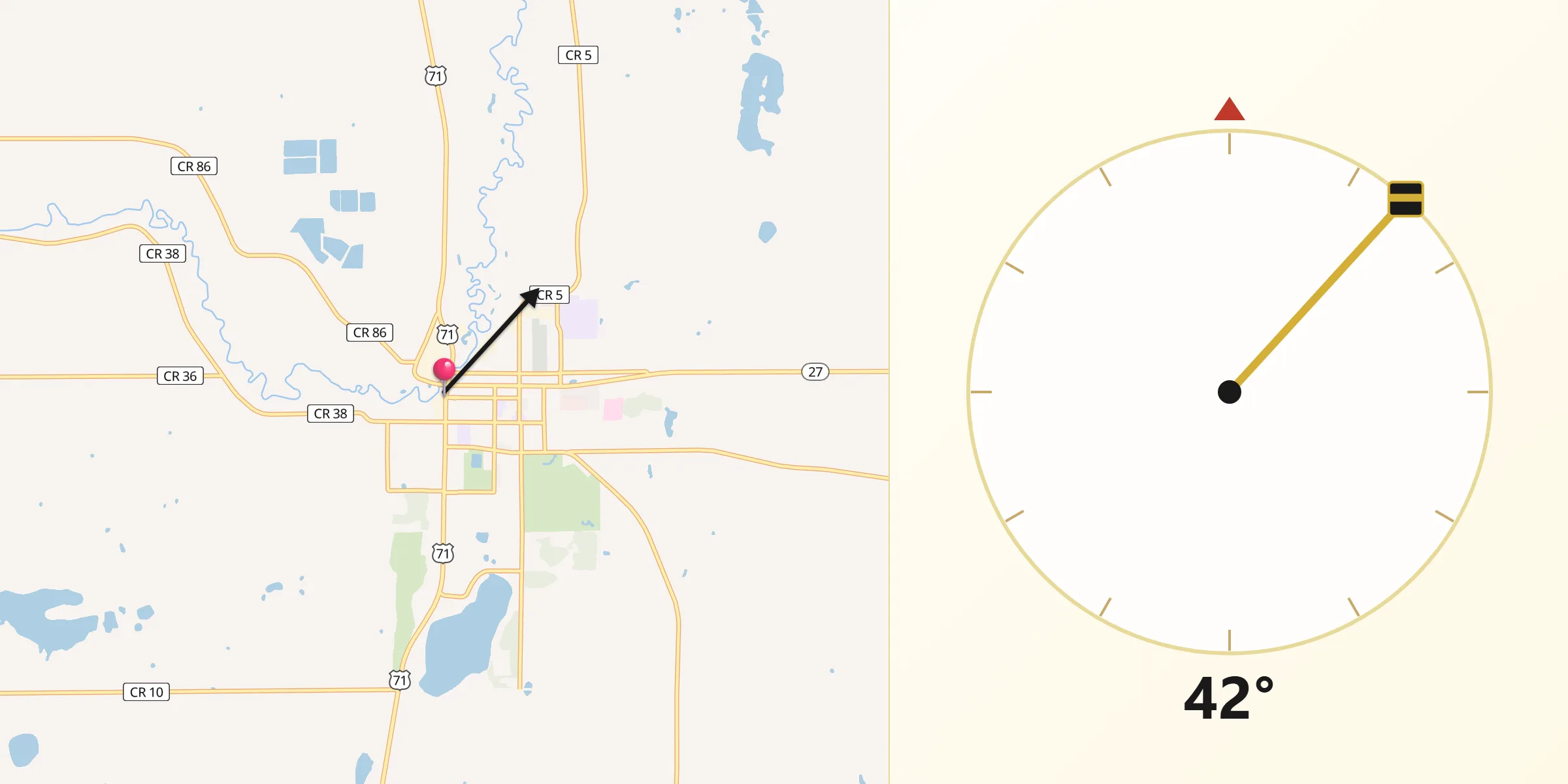 Qibla Direction from Long Prairie