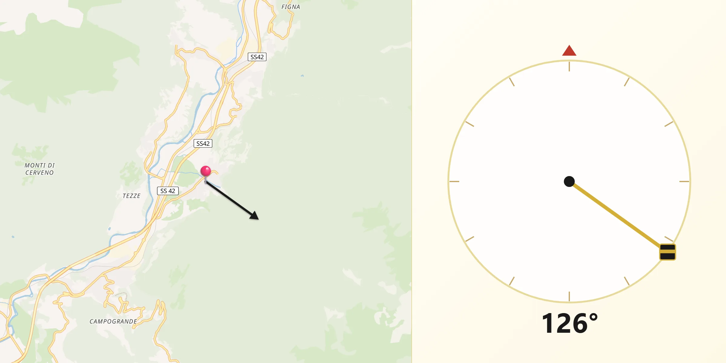 Direzione della Qibla da Niardo