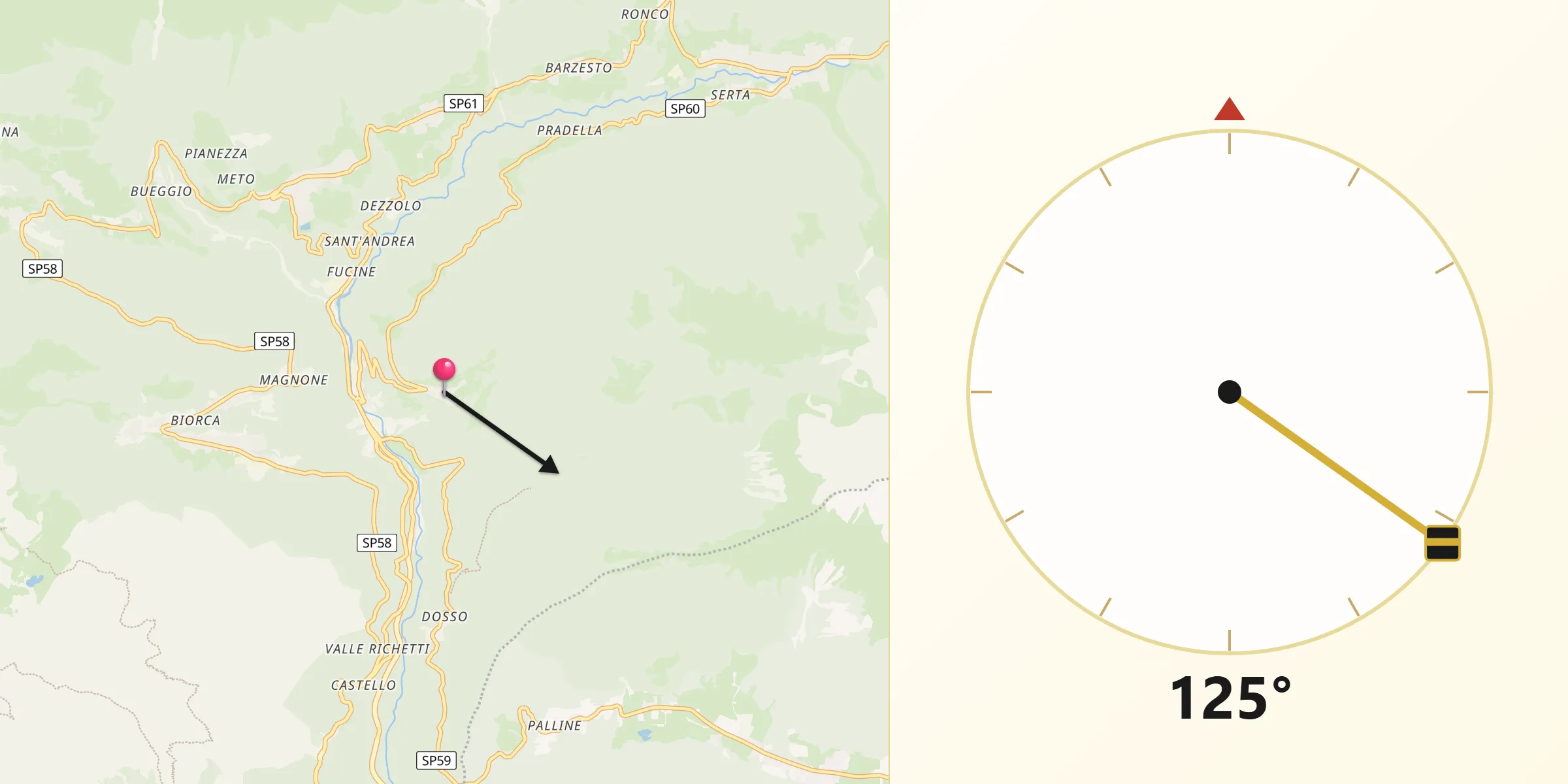 Direzione della Qibla da Azzone
