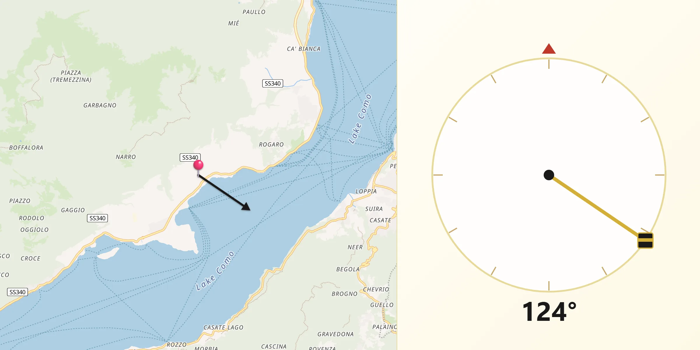 Direzione della Qibla da Azzano