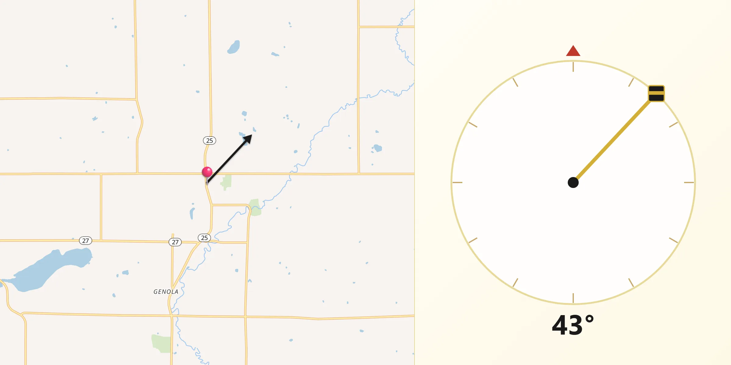 Qibla Direction from Pierz