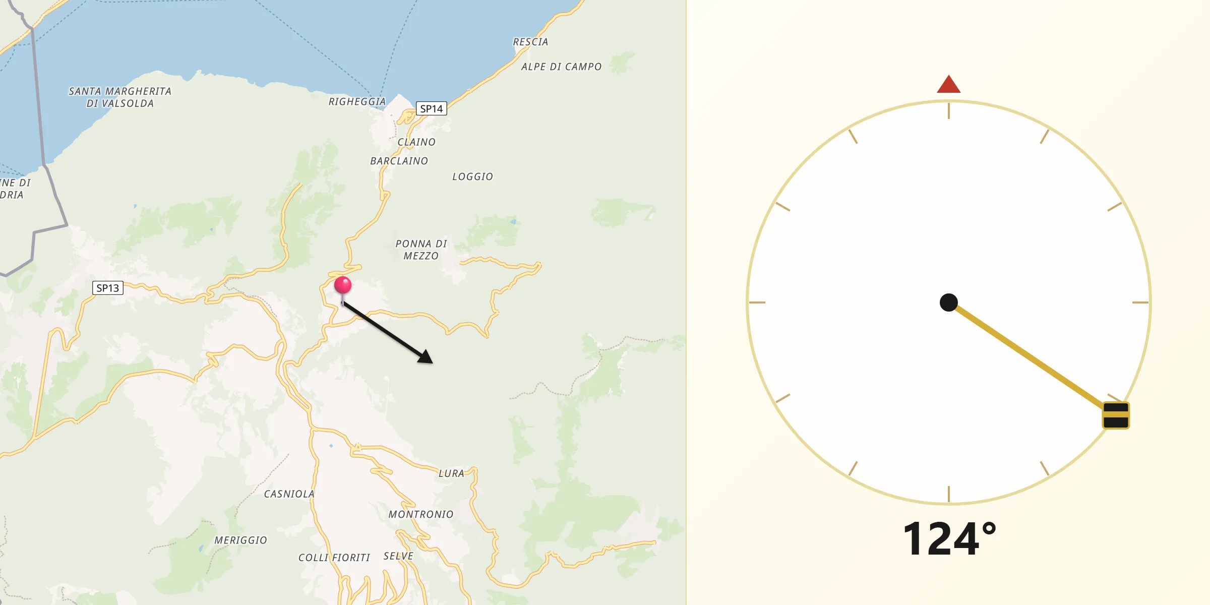 Direzione della Qibla da Laino