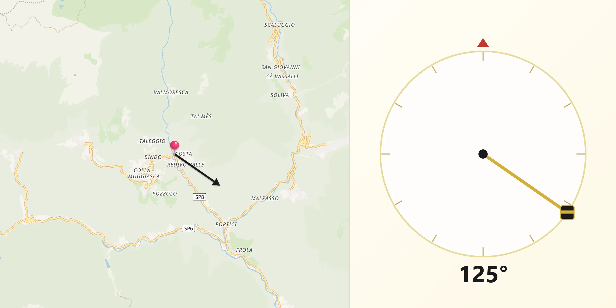 Direzione della Qibla da Averara