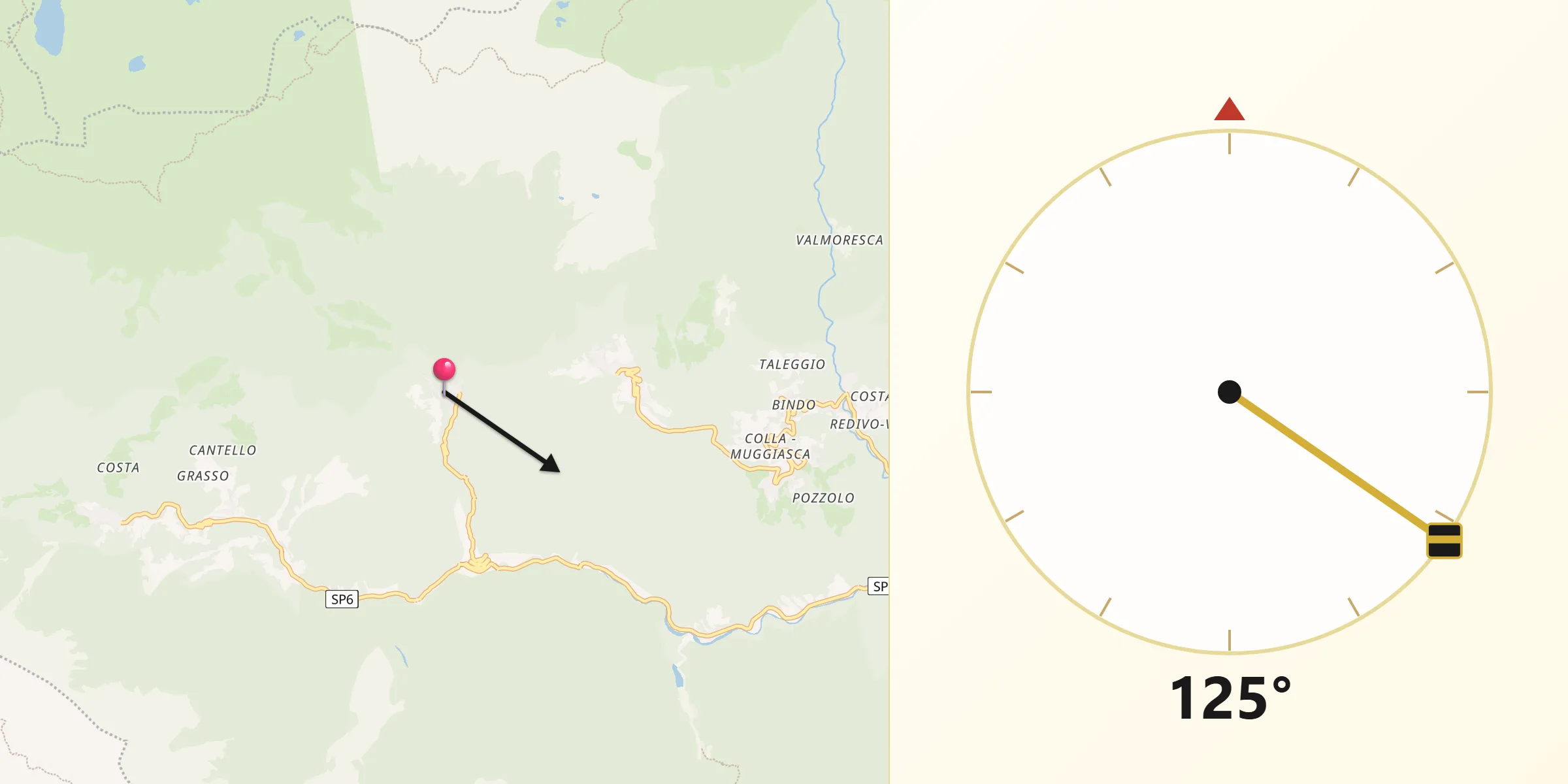 Direzione della Qibla da Ornica