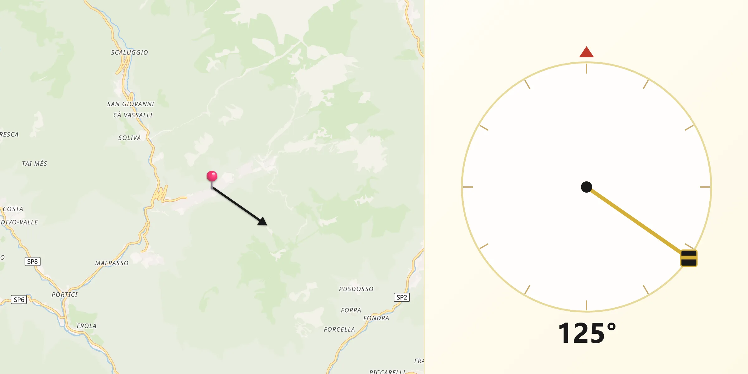 Direzione della Qibla da Piazzatorre