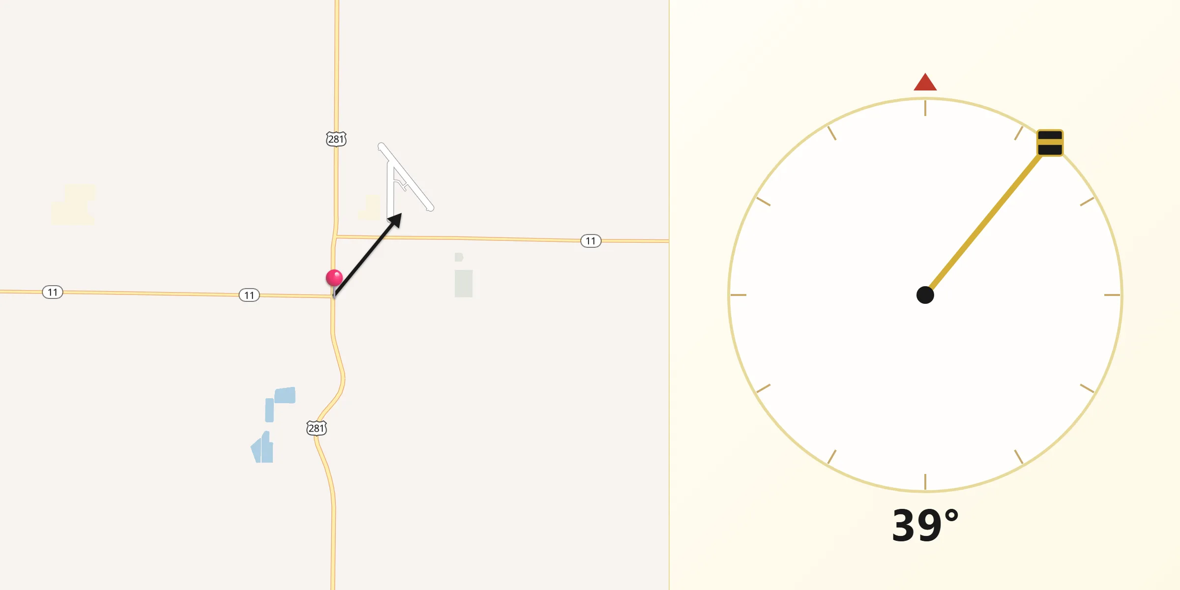 Qibla Direction from Ellendale