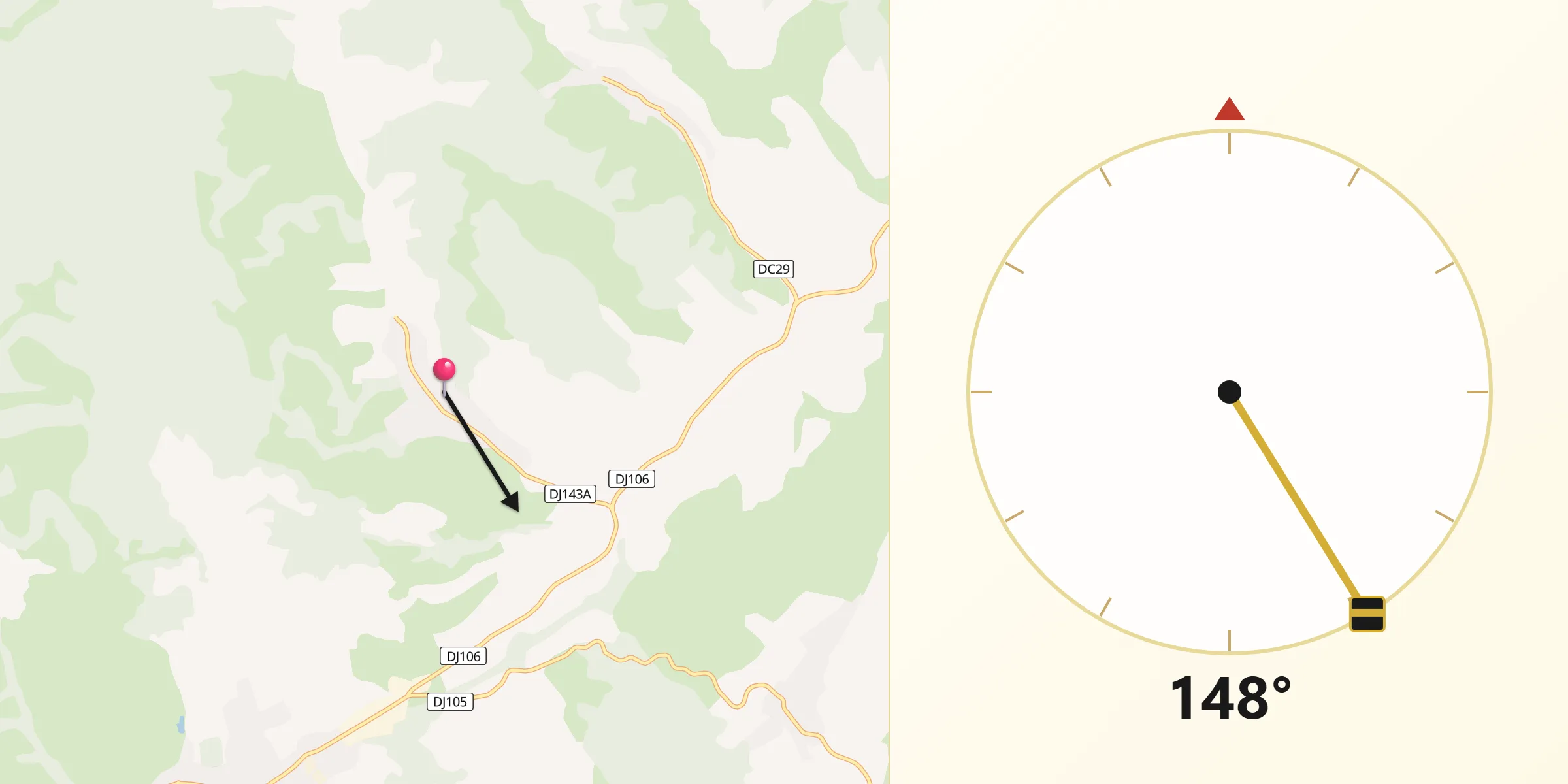 Direcția Qibla din Ruja