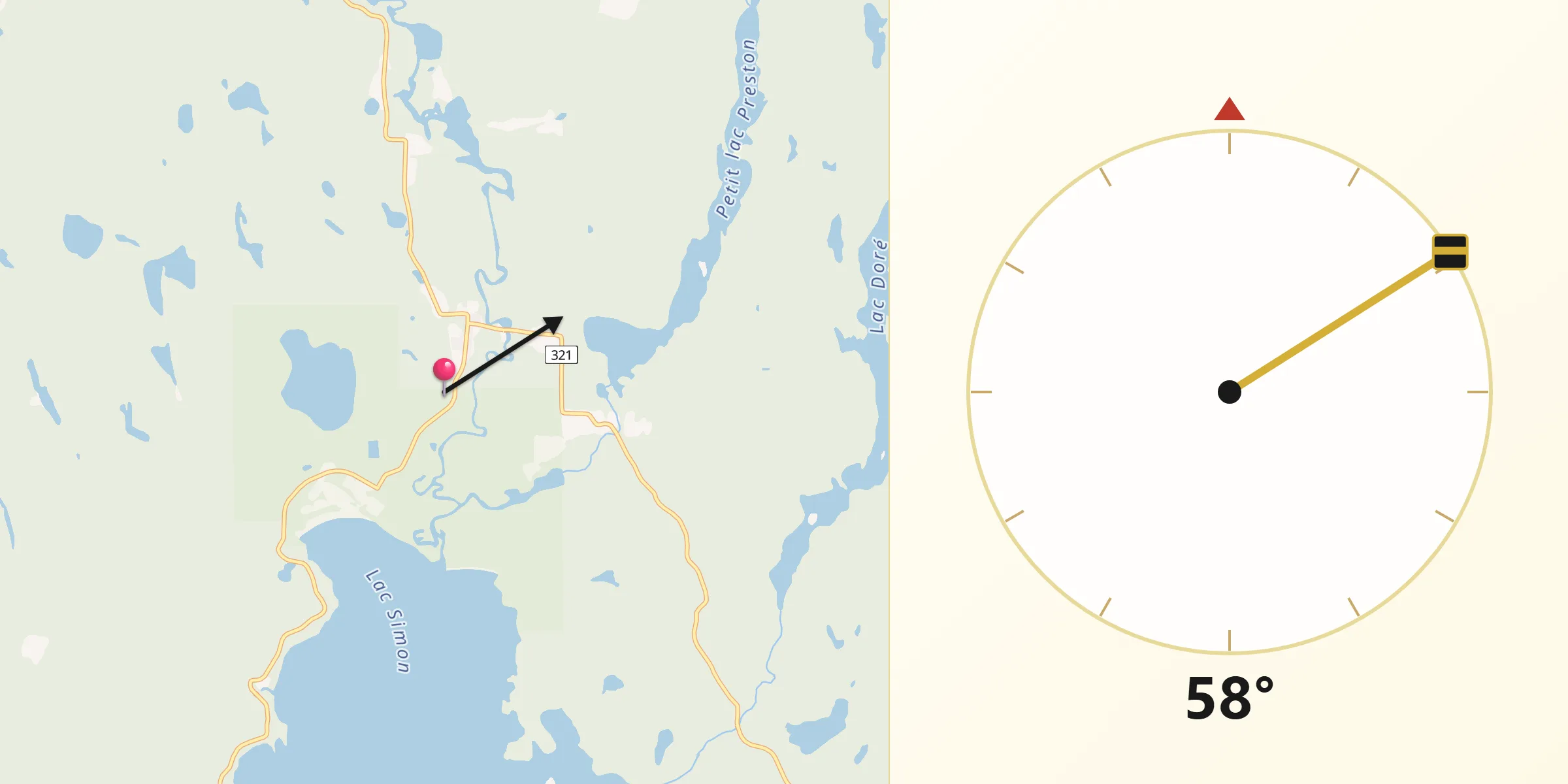 Qibla Direction from Notre-Dame-du-Mont-Carmel