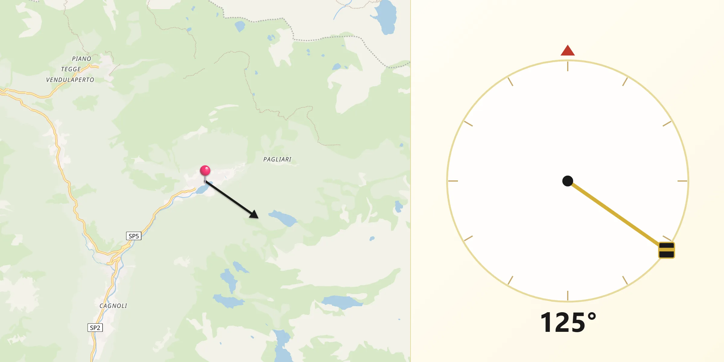 Direzione della Qibla da Carona