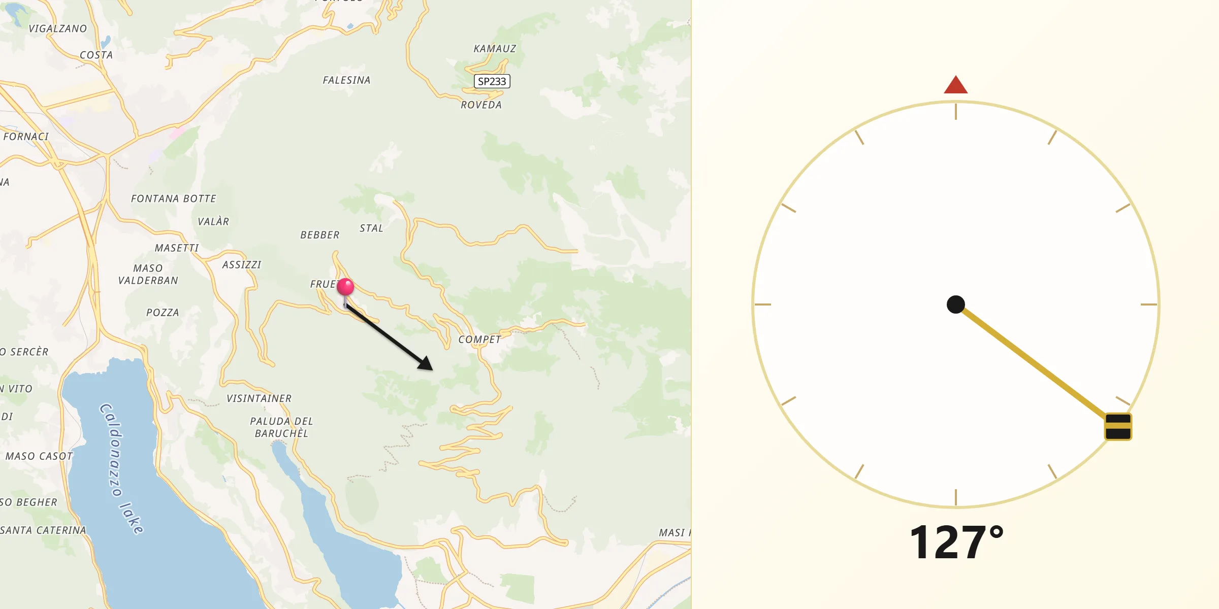 Direzione della Qibla da Vignola