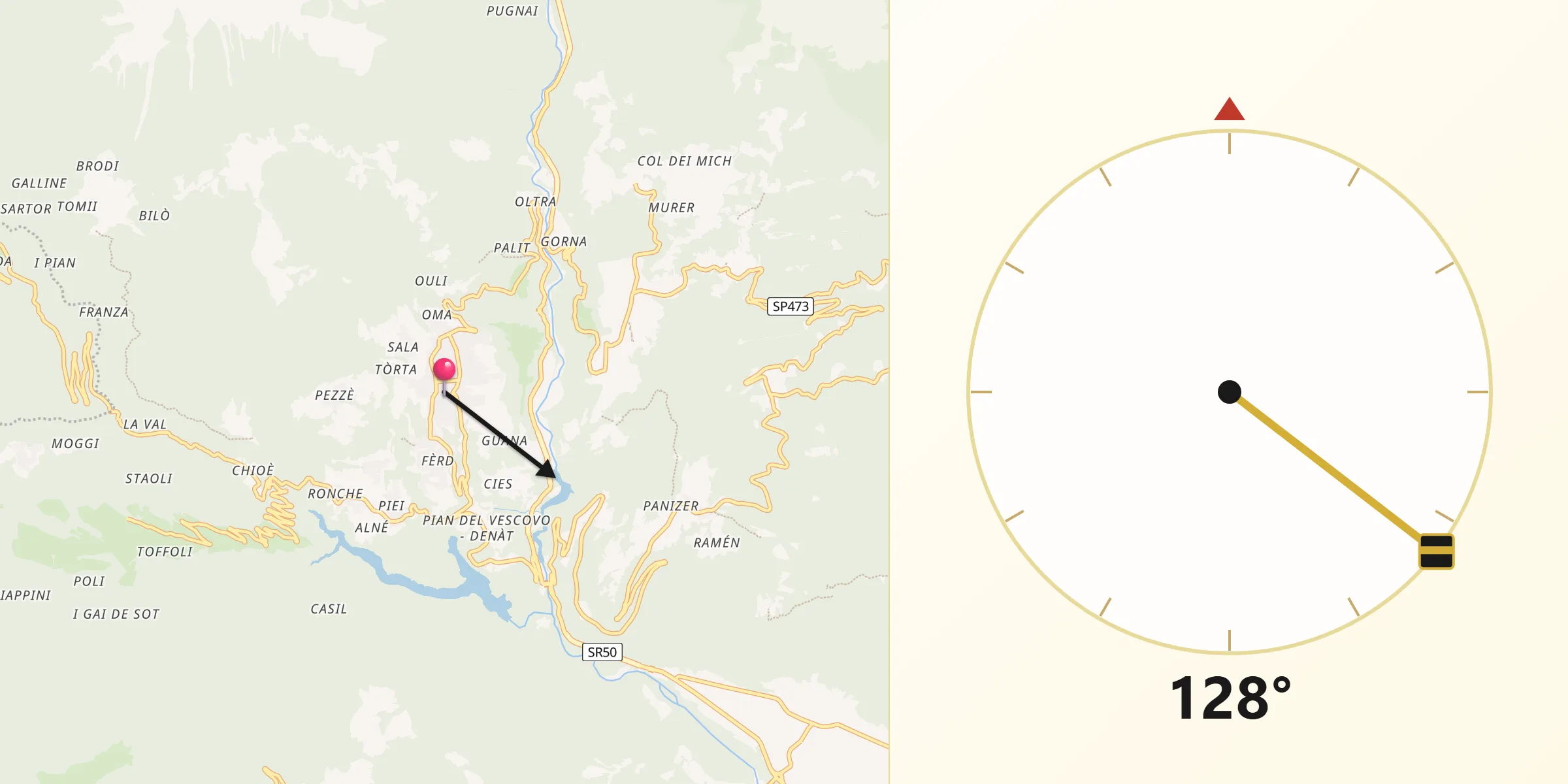 Direzione della Qibla da Lamon