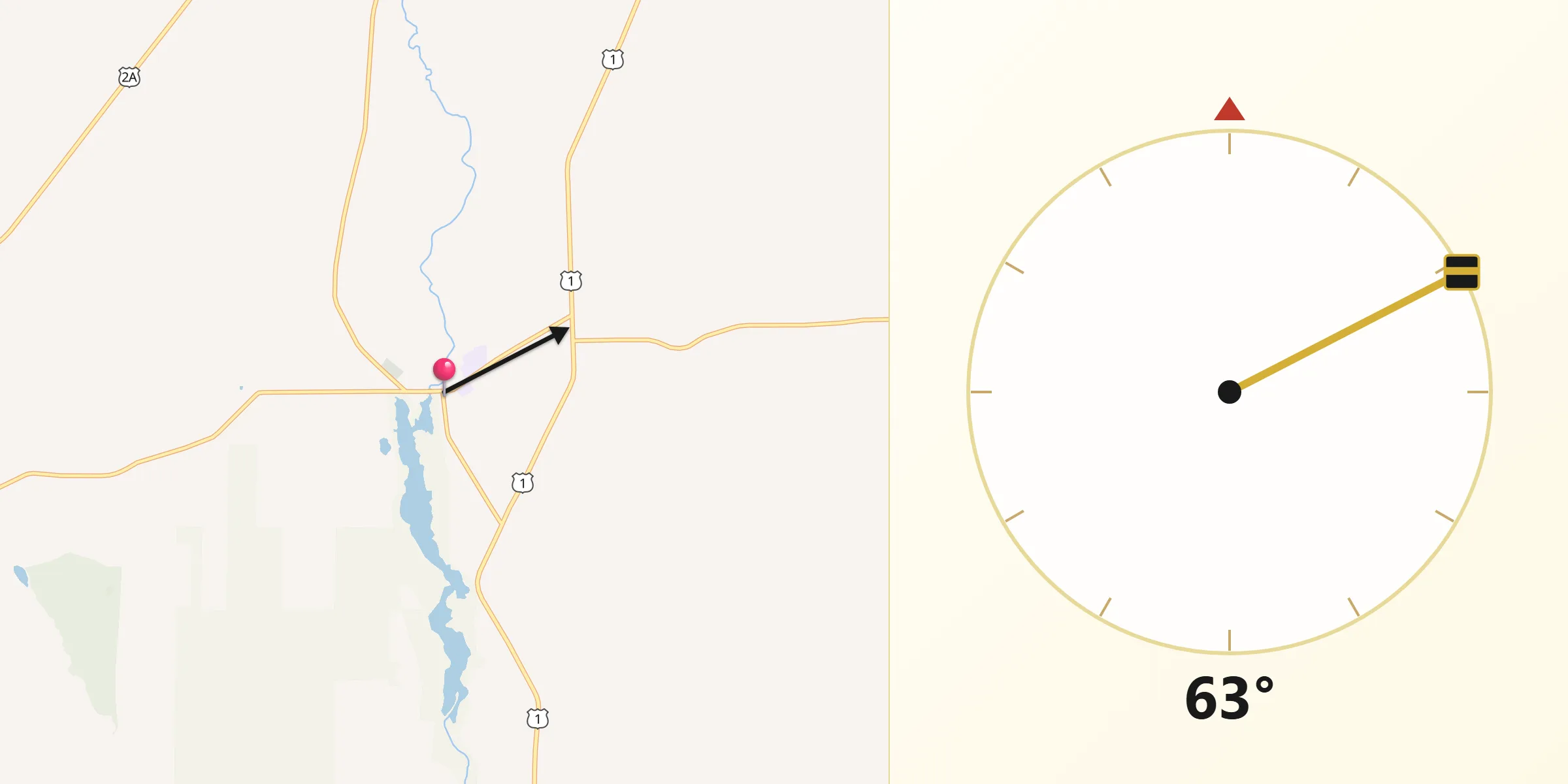 Qibla Direction from Hodgdon