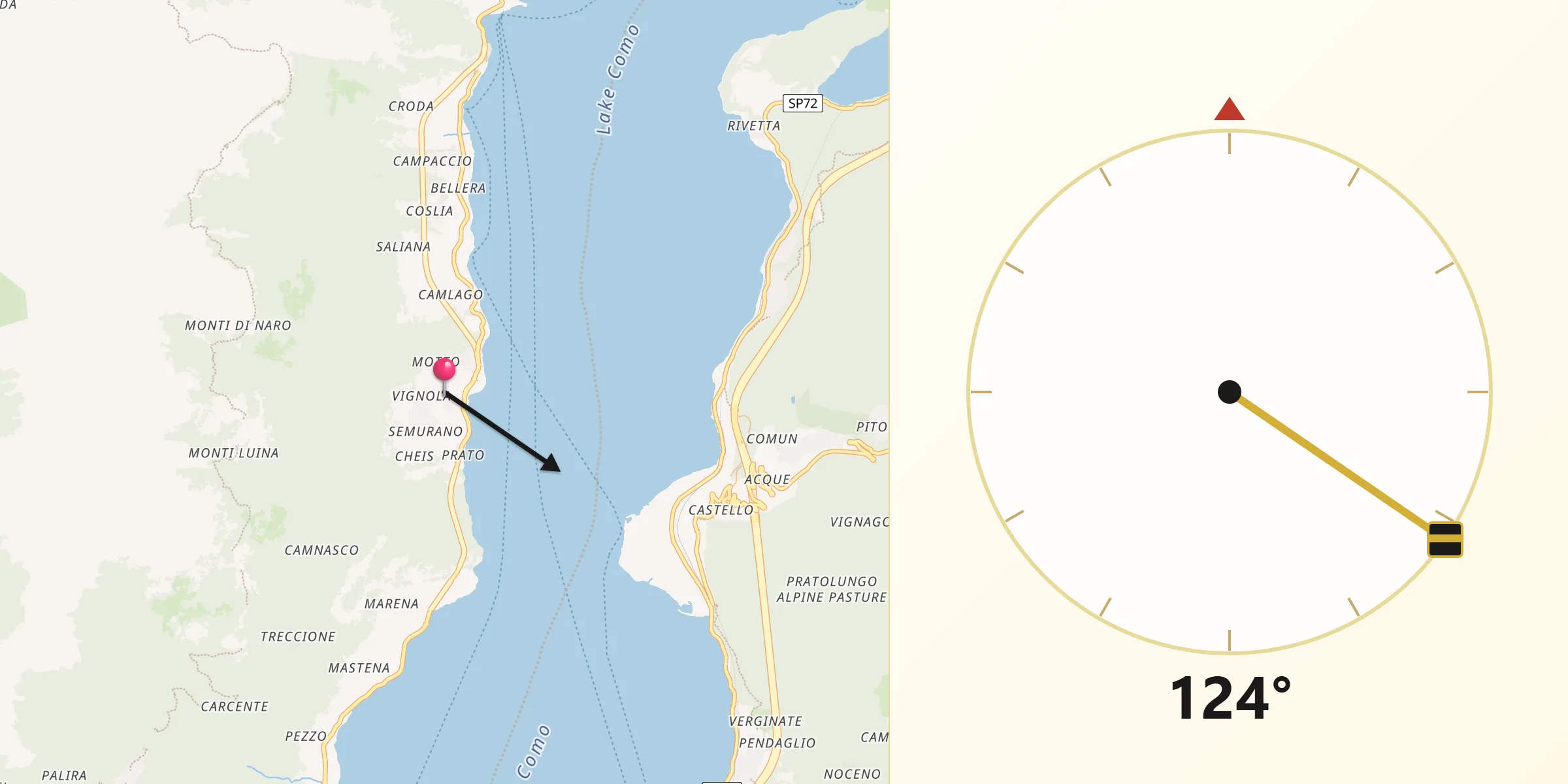 Direzione della Qibla da Vignola