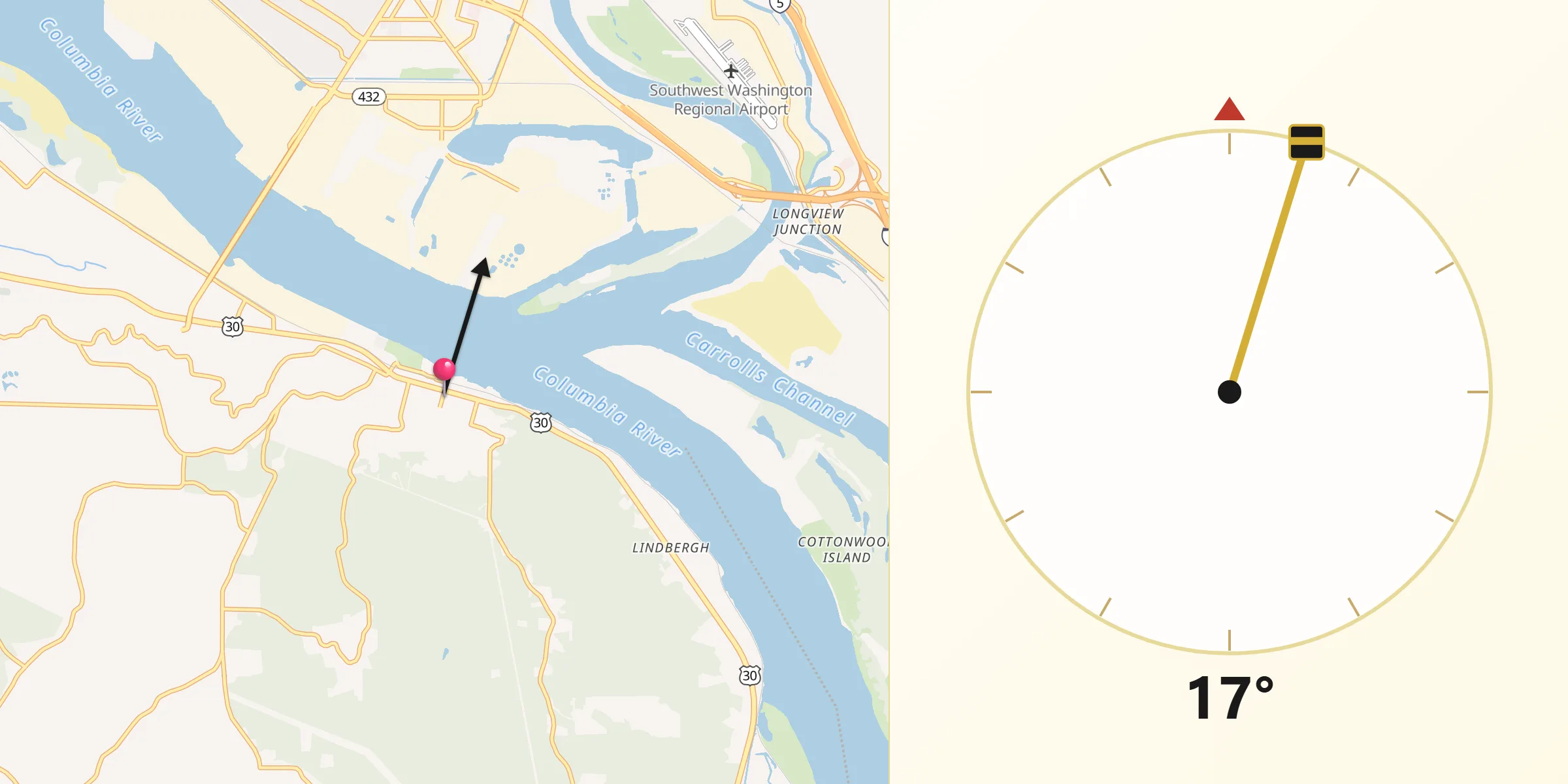 Qibla Direction from Rainier