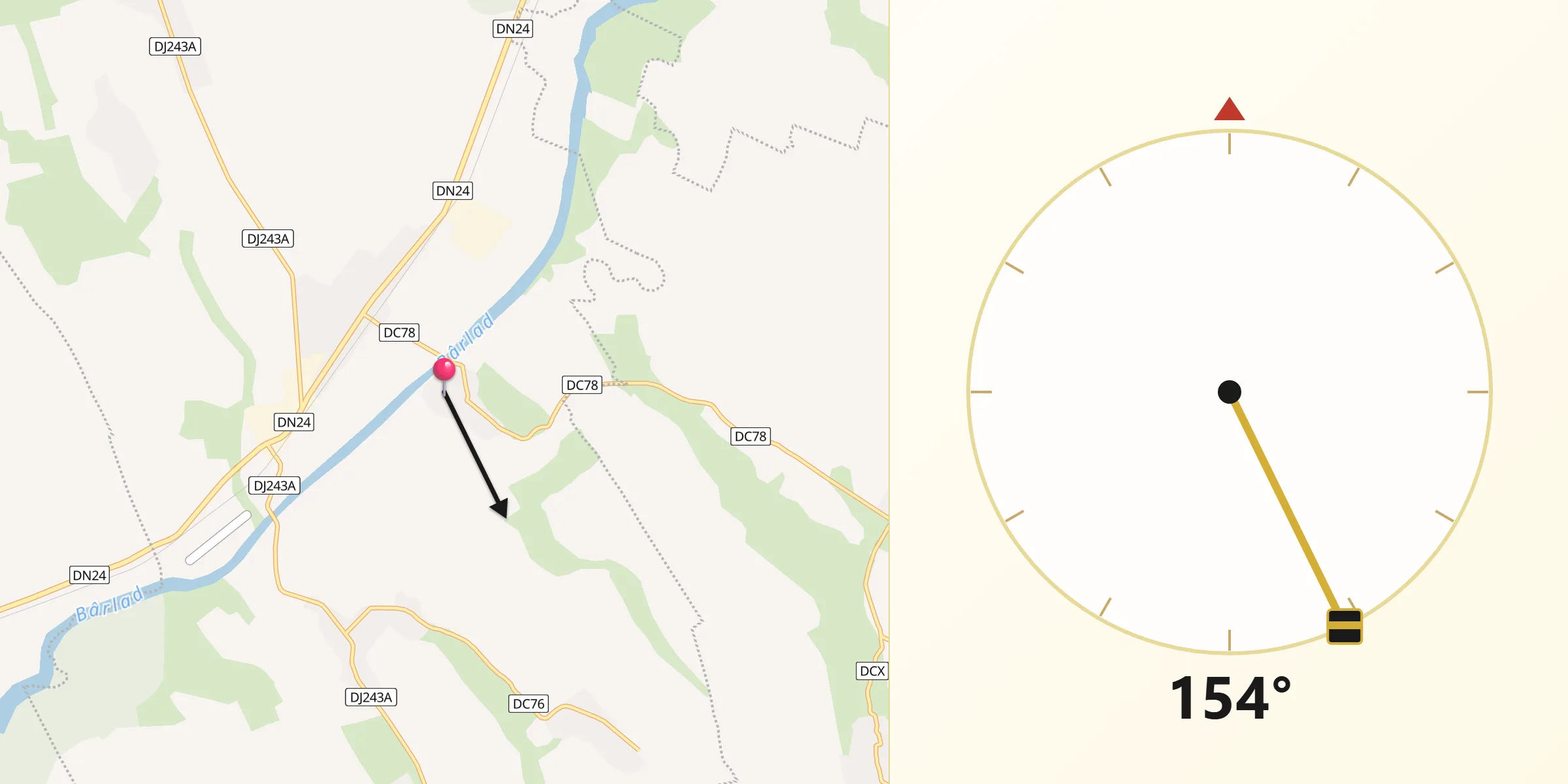 Direcția Qibla din Comuna Tutova
