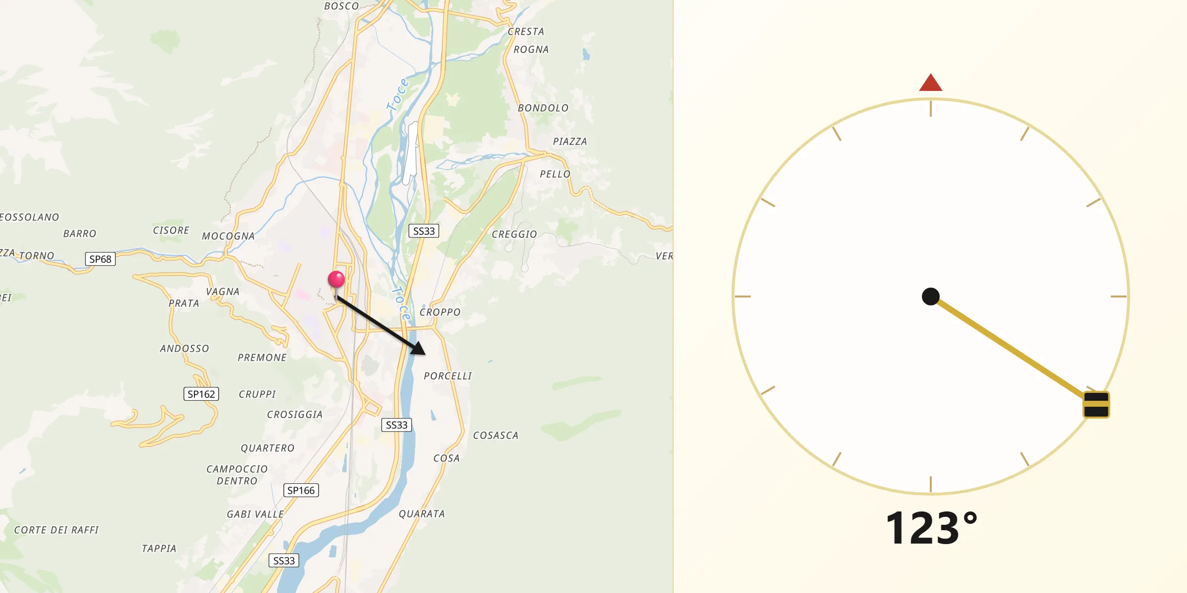 Direzione della Qibla da Domodossola