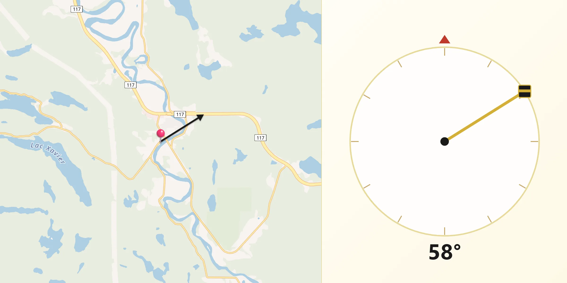 Qibla Direction from La Conception