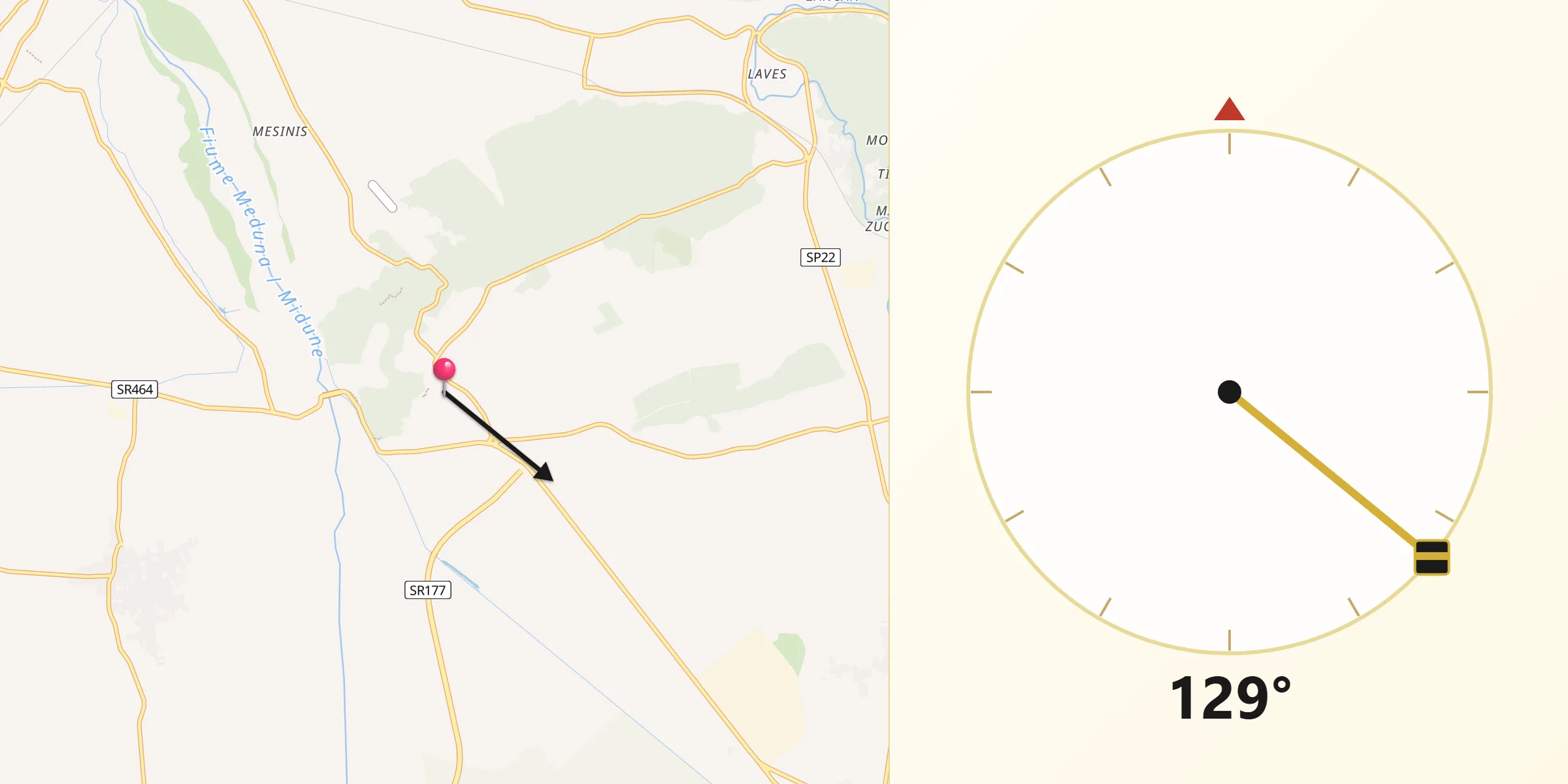 Direzione della Qibla da Sequals