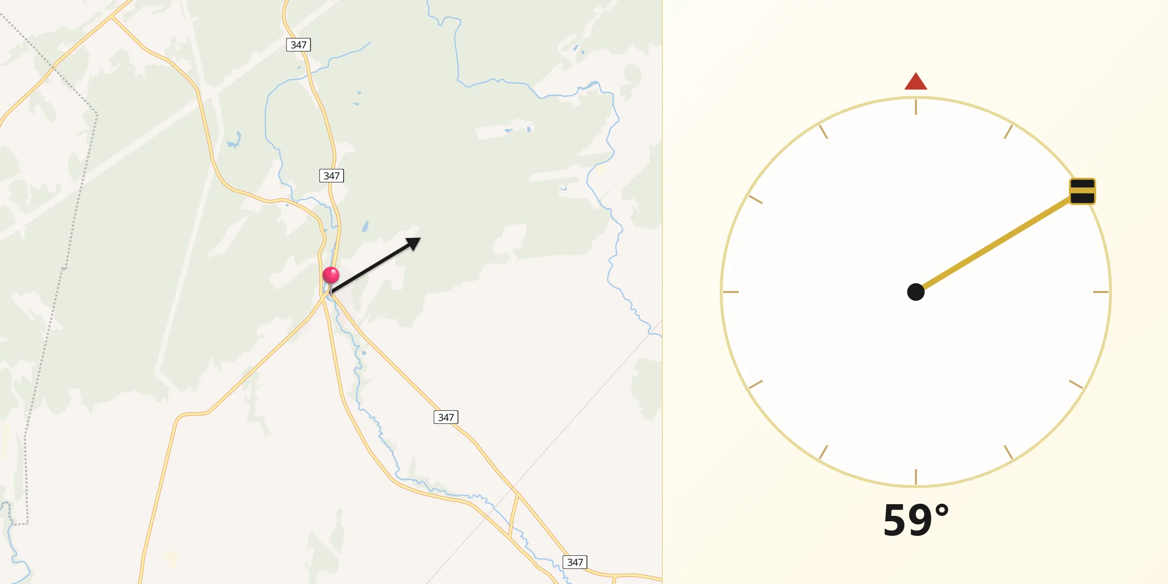 Qibla Direction from Saint-Norbert