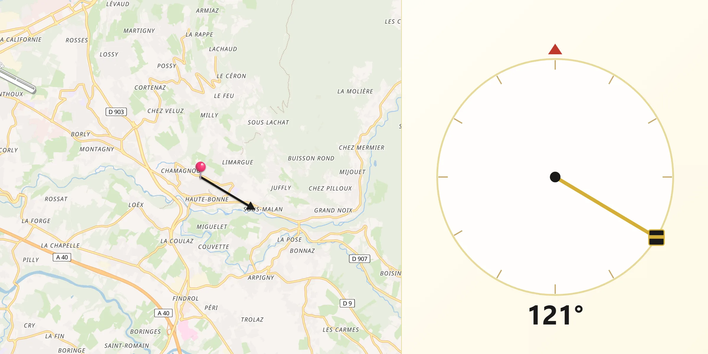 Direction vers la Qibla depuis Bonne