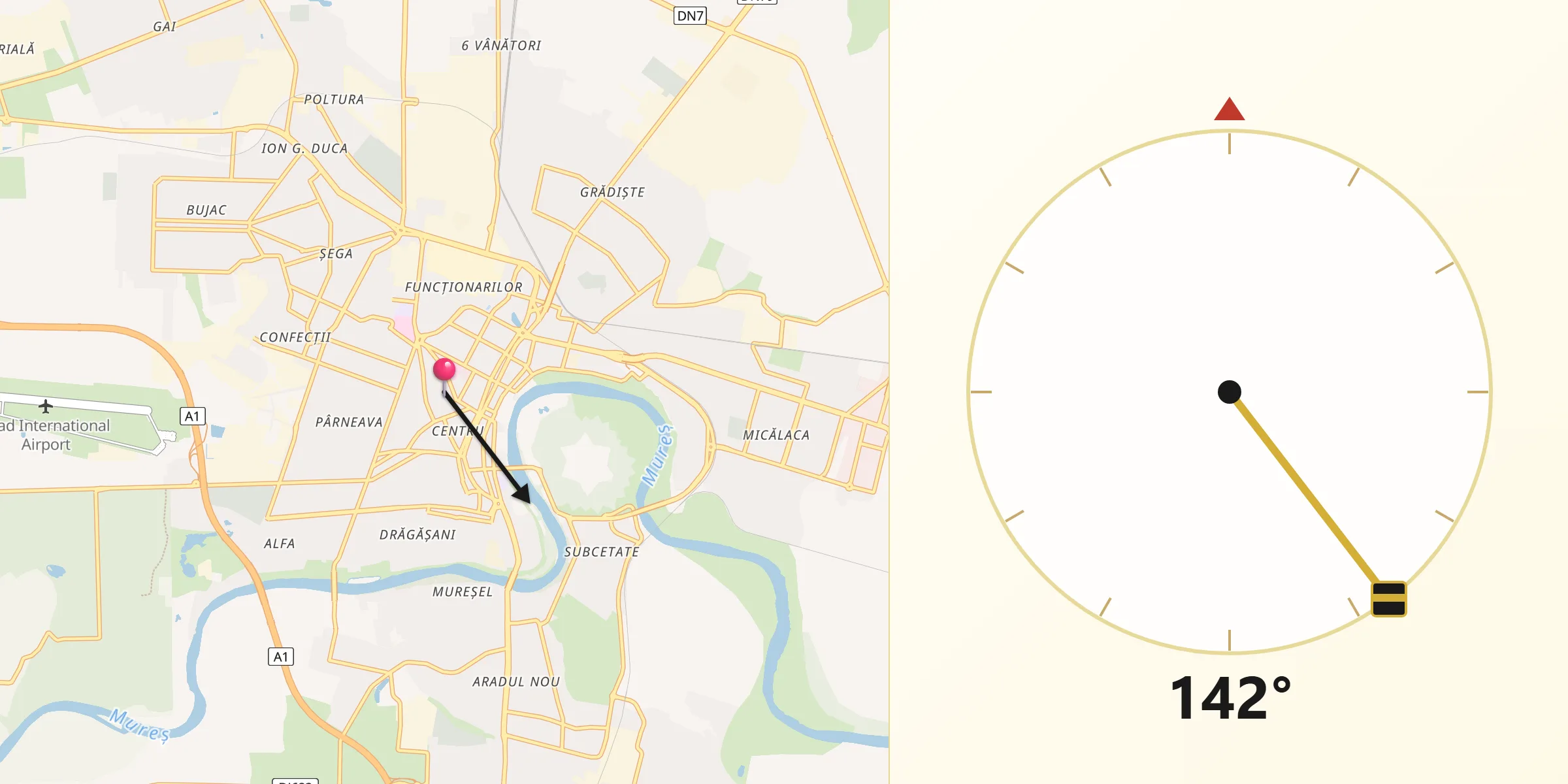 Direcția Qibla din Municipiul Arad