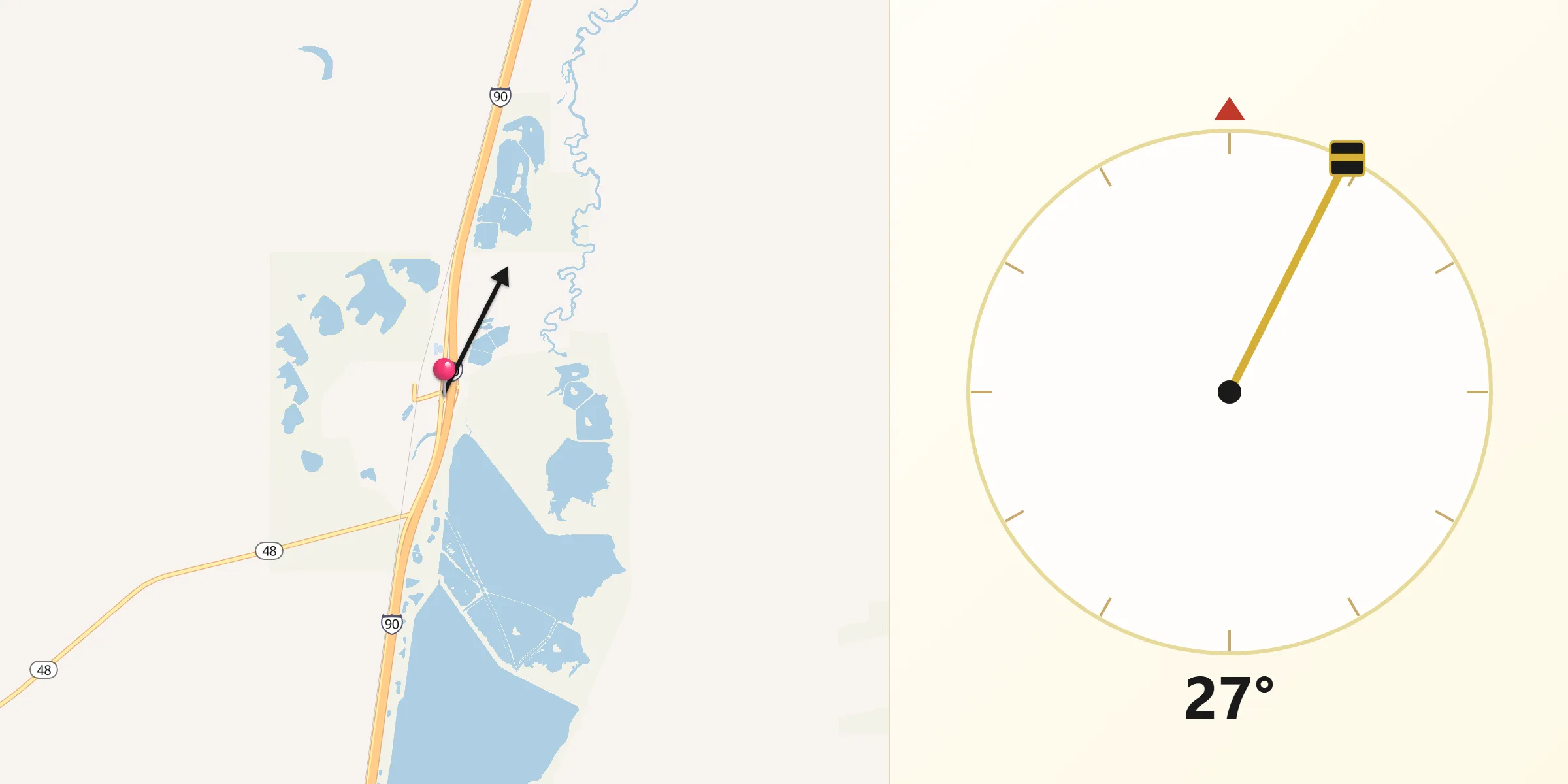 Qibla Direction from Warm Springs