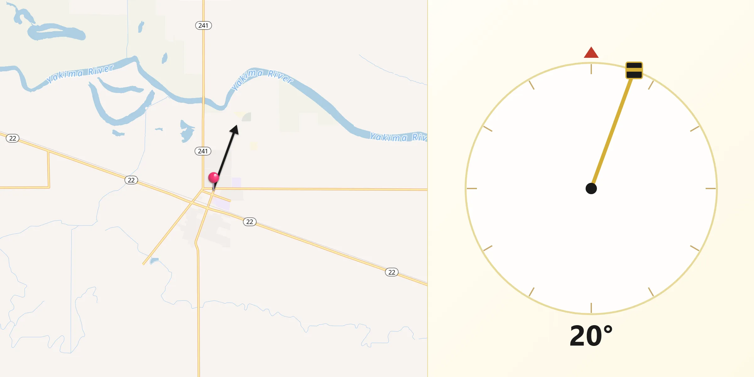 Qibla Direction from Mabton