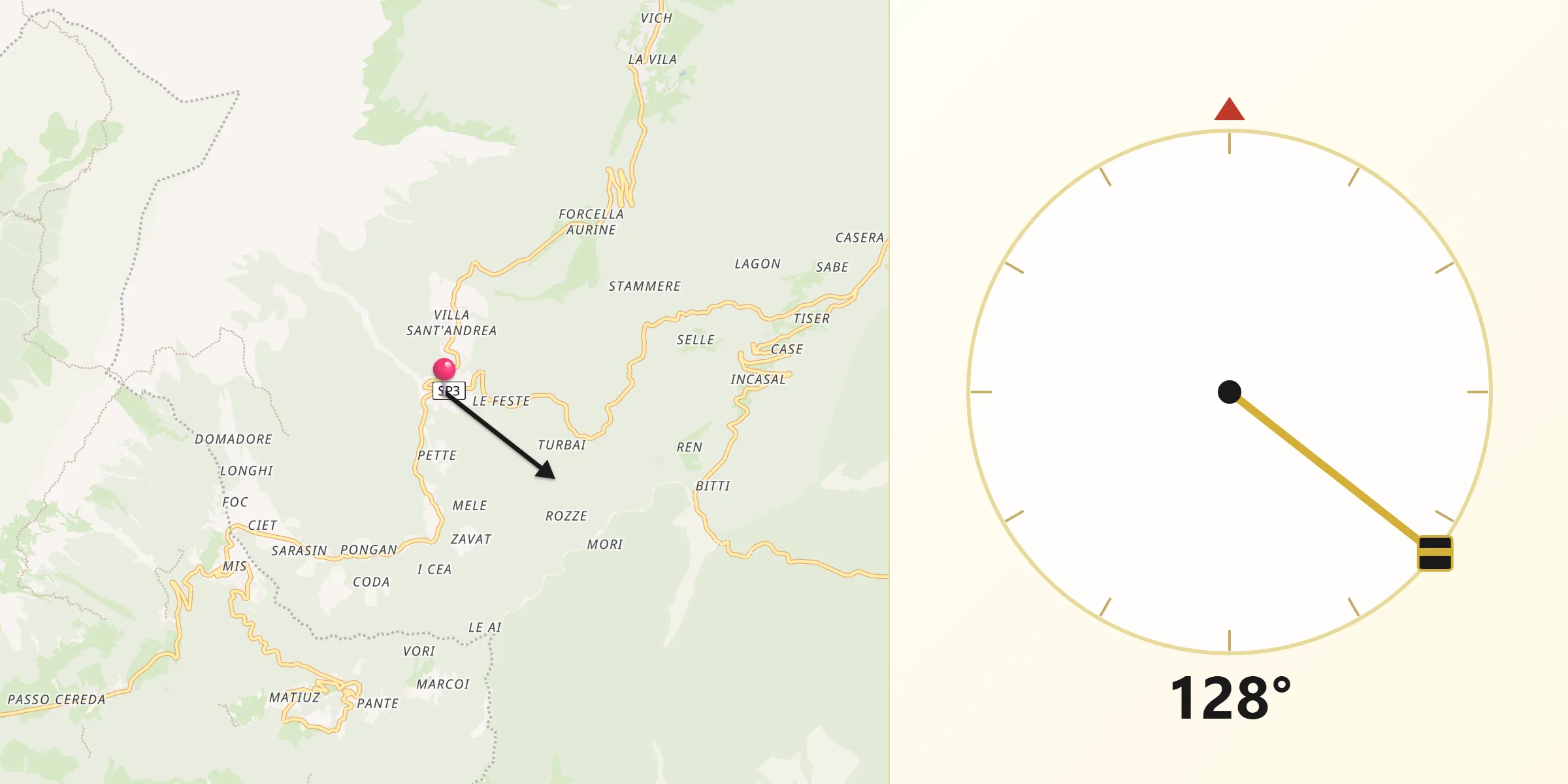 Direzione della Qibla da Don