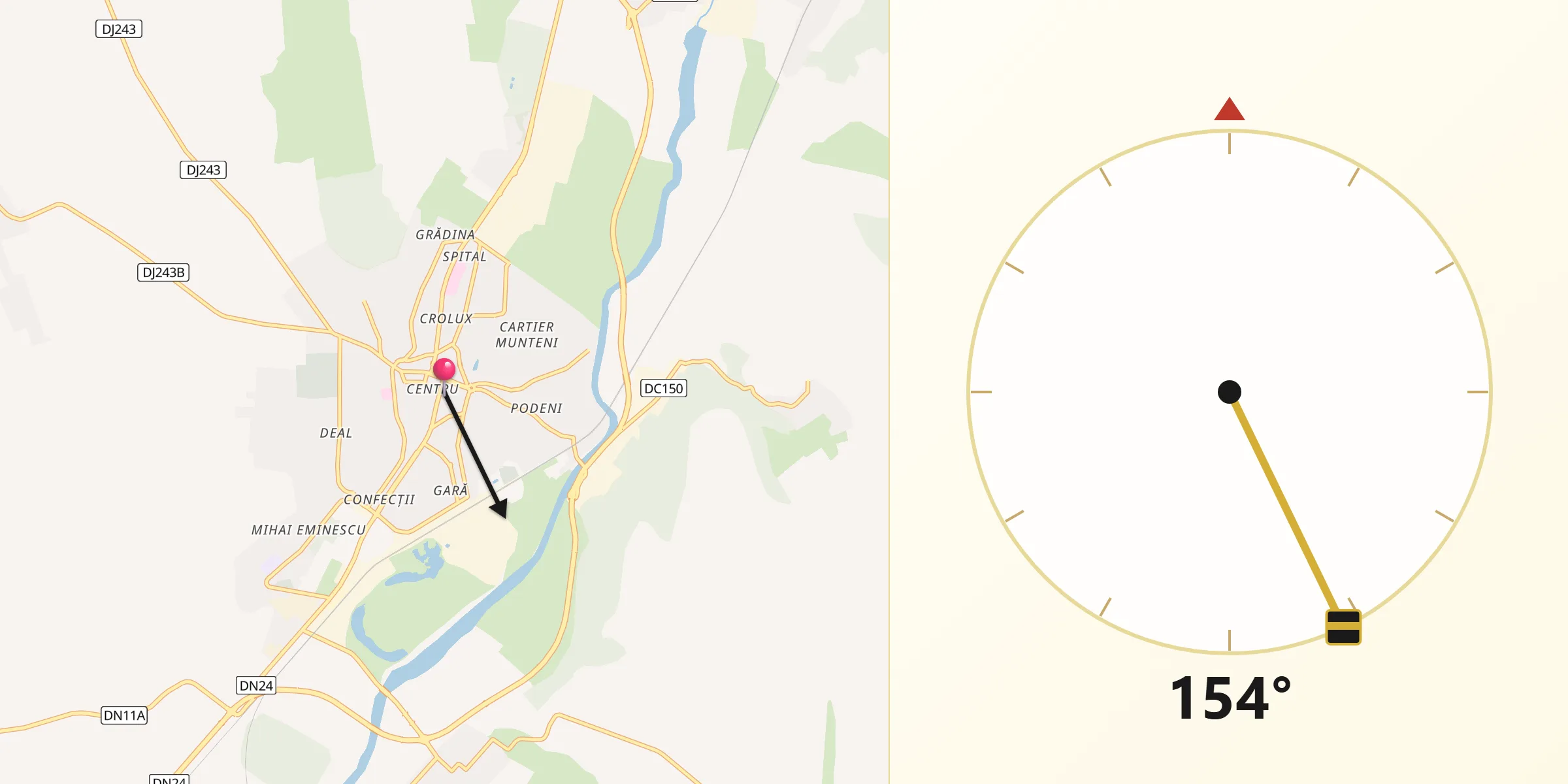 Direcția Qibla din Municipiul Bârlad