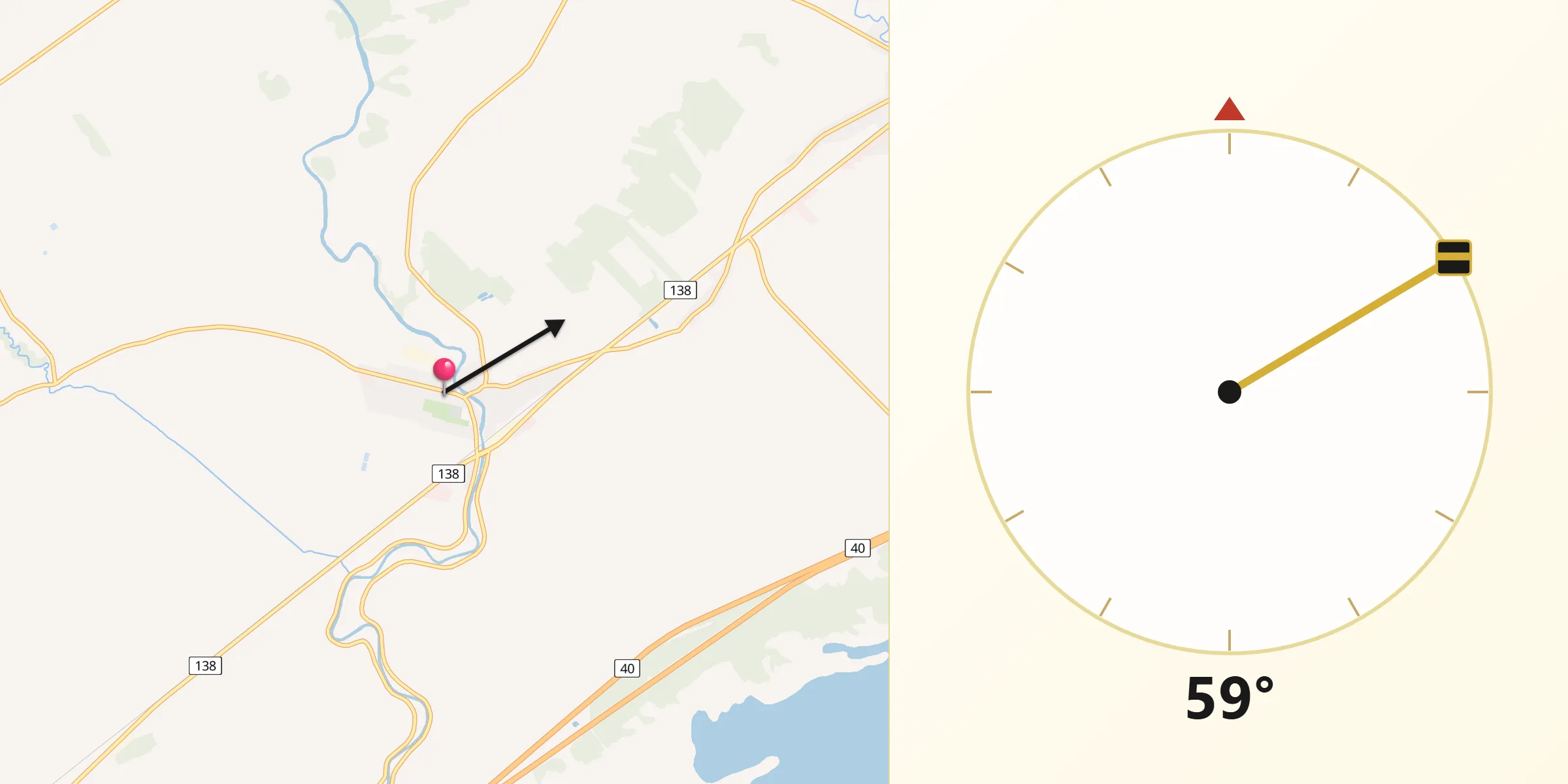 Qibla Direction from Maskinongé