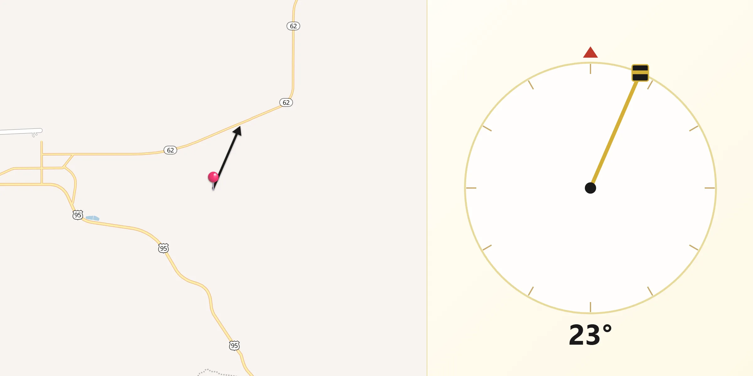 Qibla Direction from Lewis
