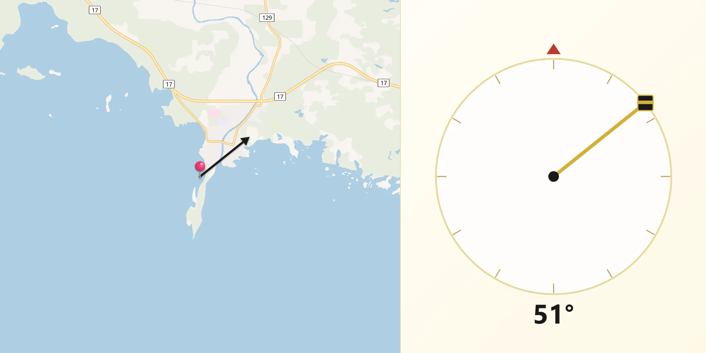 Qibla Direction from Thessalon