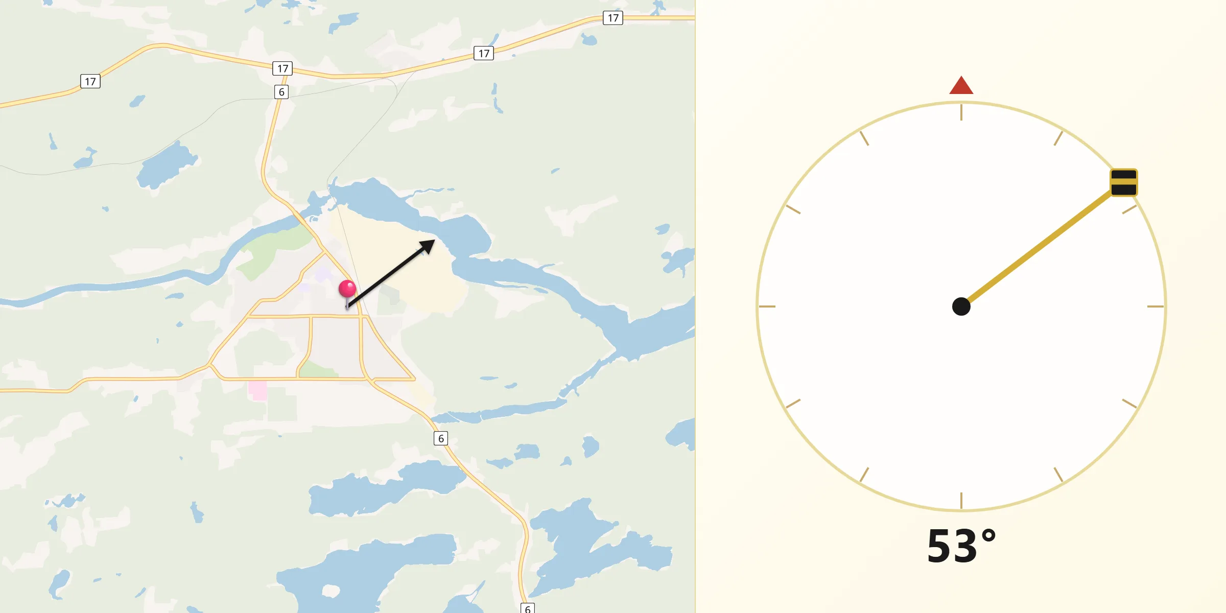 Qibla Direction from Espanola