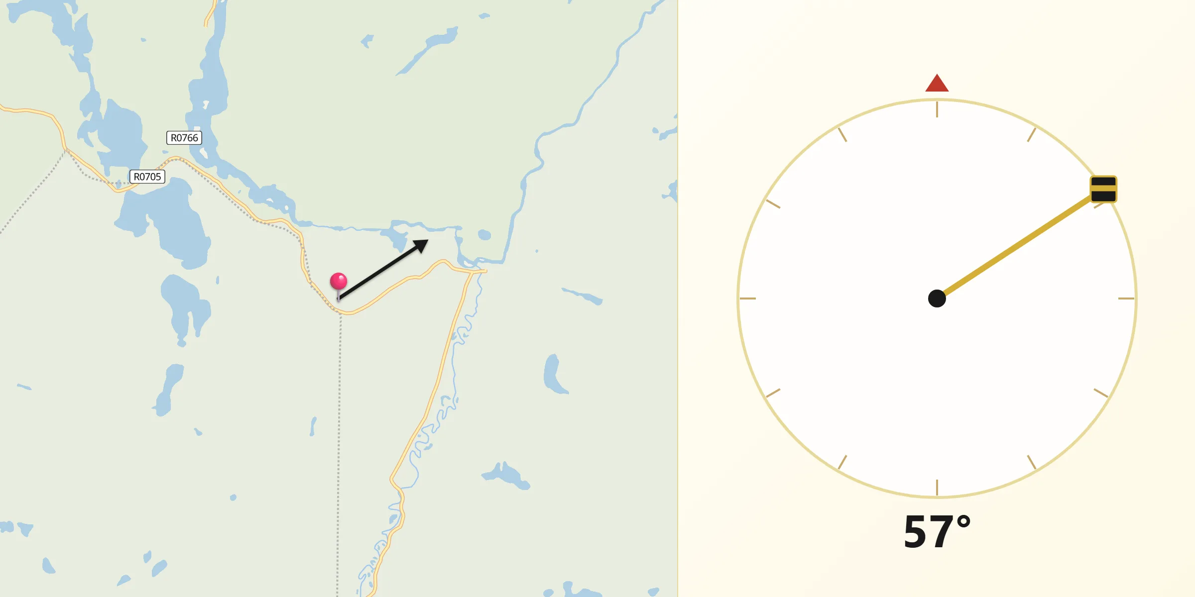 Qibla Direction from Outaouais
