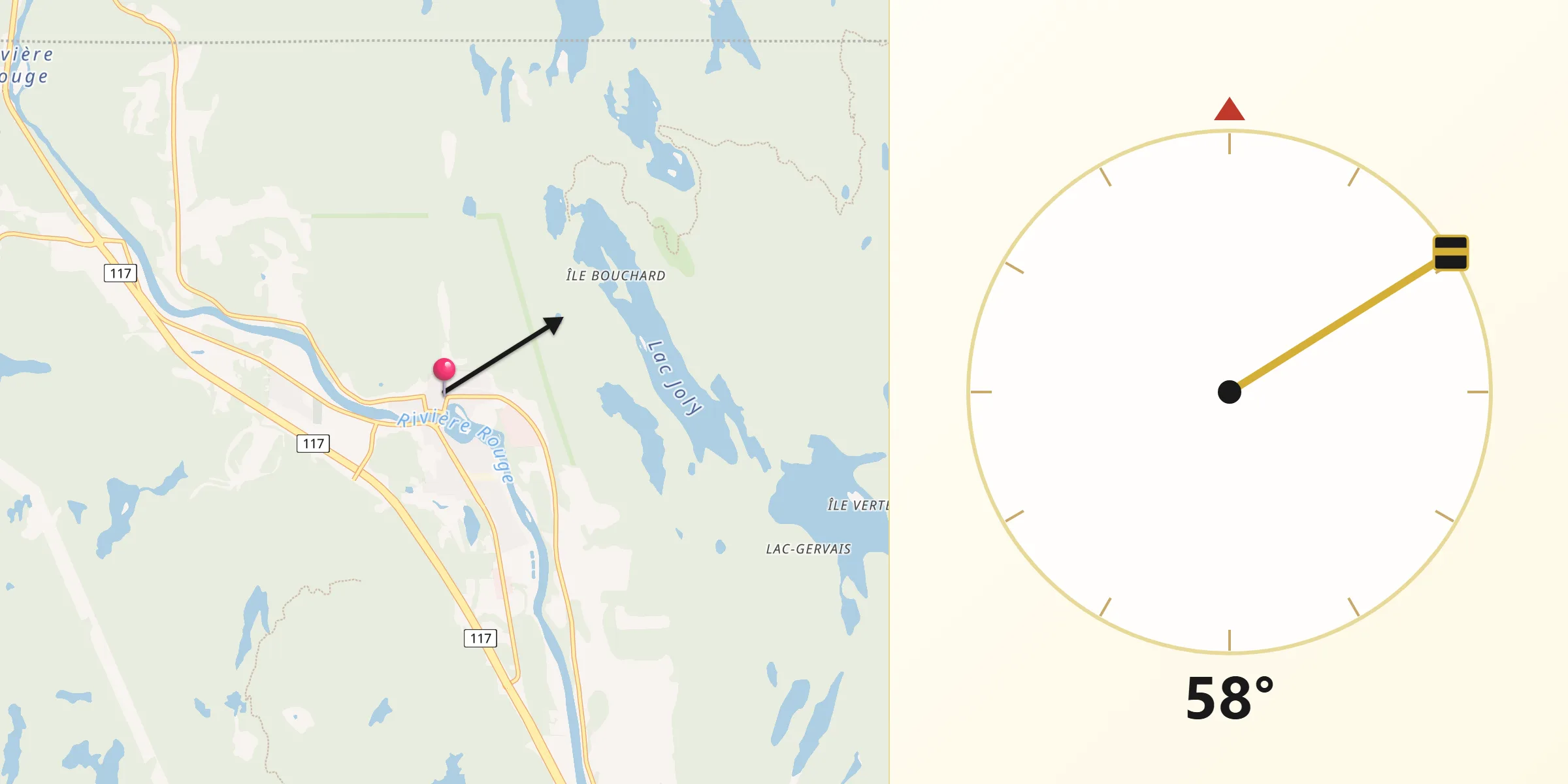 Qibla Direction from Labelle