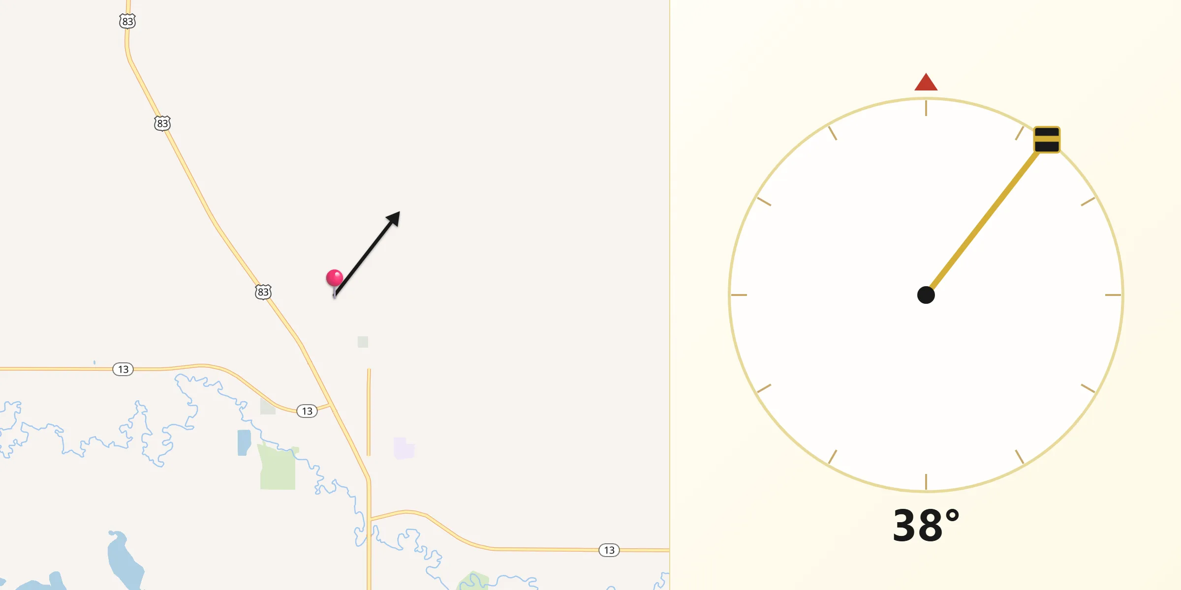 Qibla Direction from Emmons