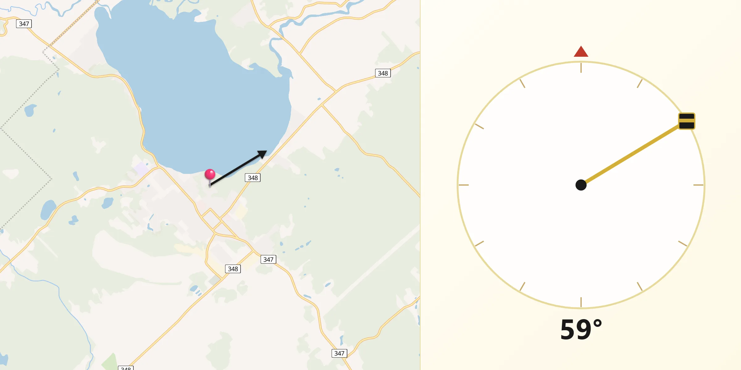 Qibla Direction from Saint-Gabriel