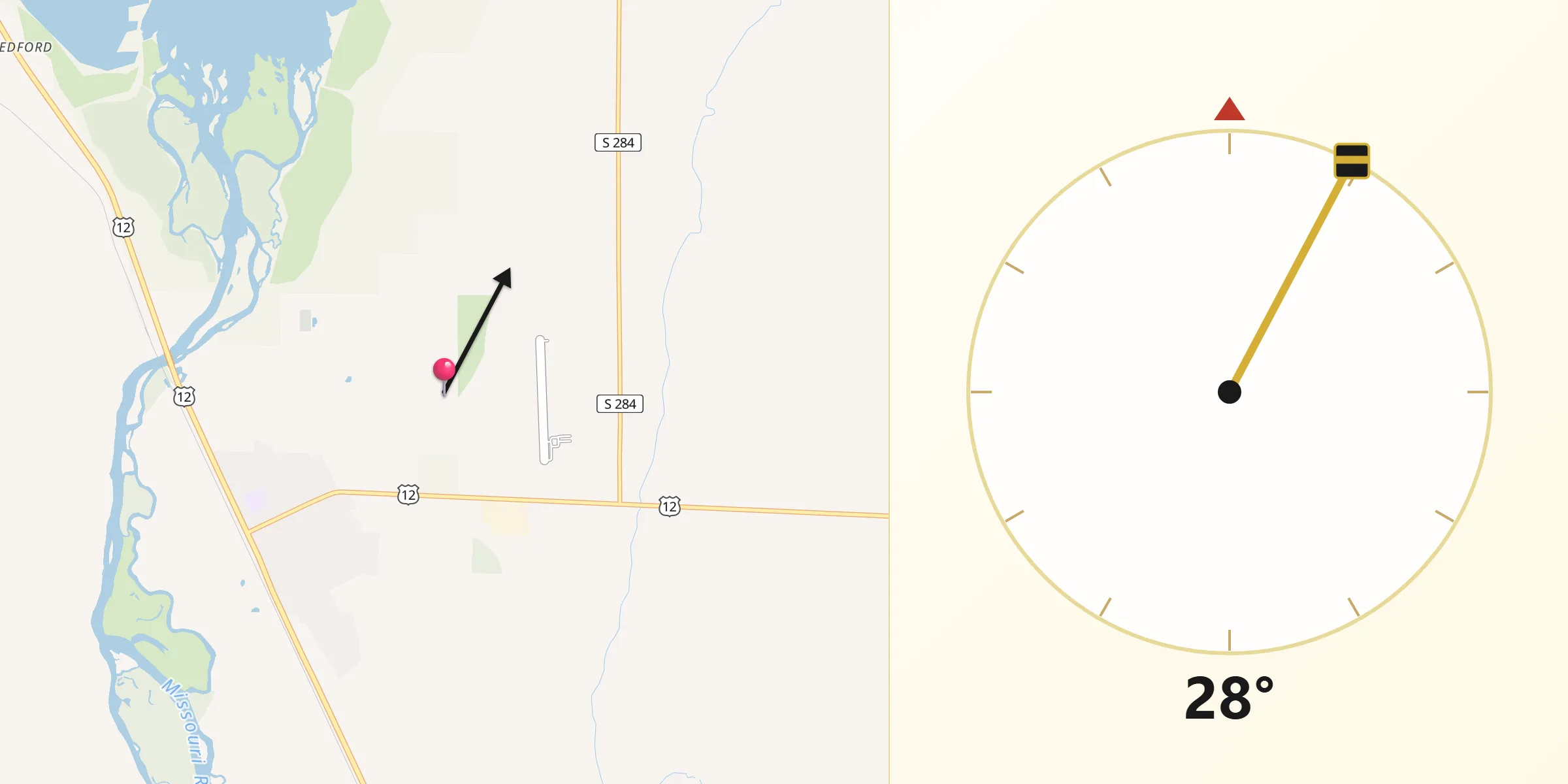 Qibla Direction from Broadwater