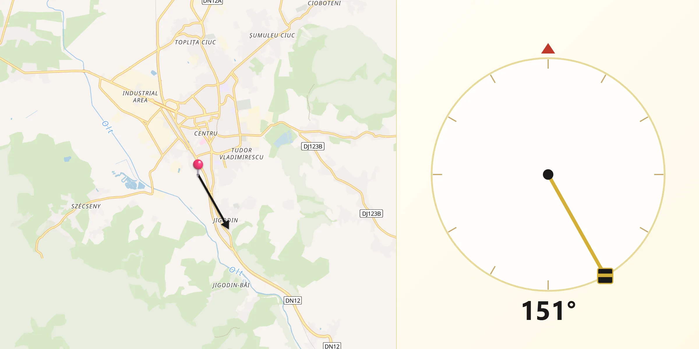 Direcția Qibla din Miercurea Ciuc