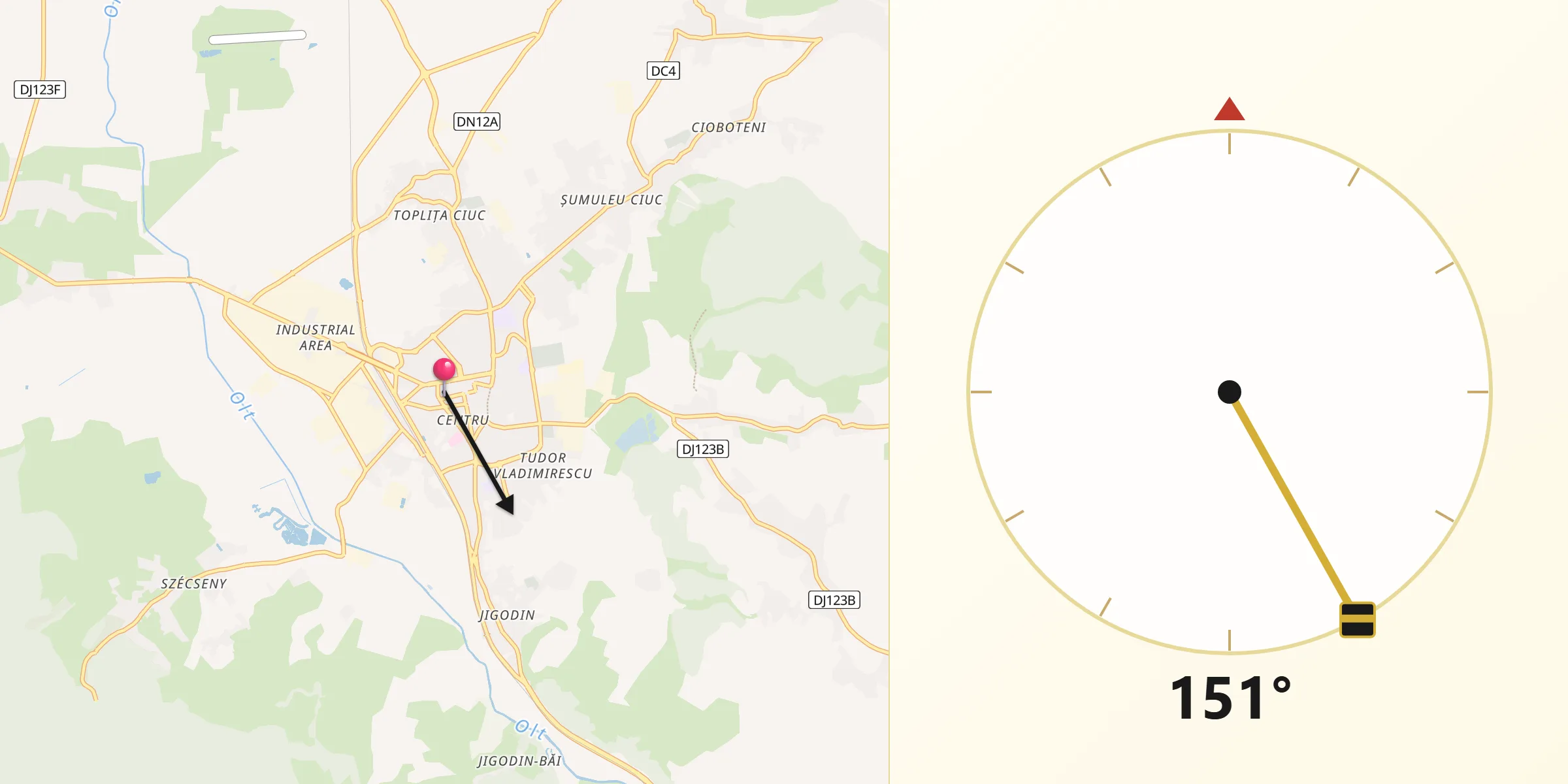 Direcția Qibla din Municipiul Miercurea Ciuc