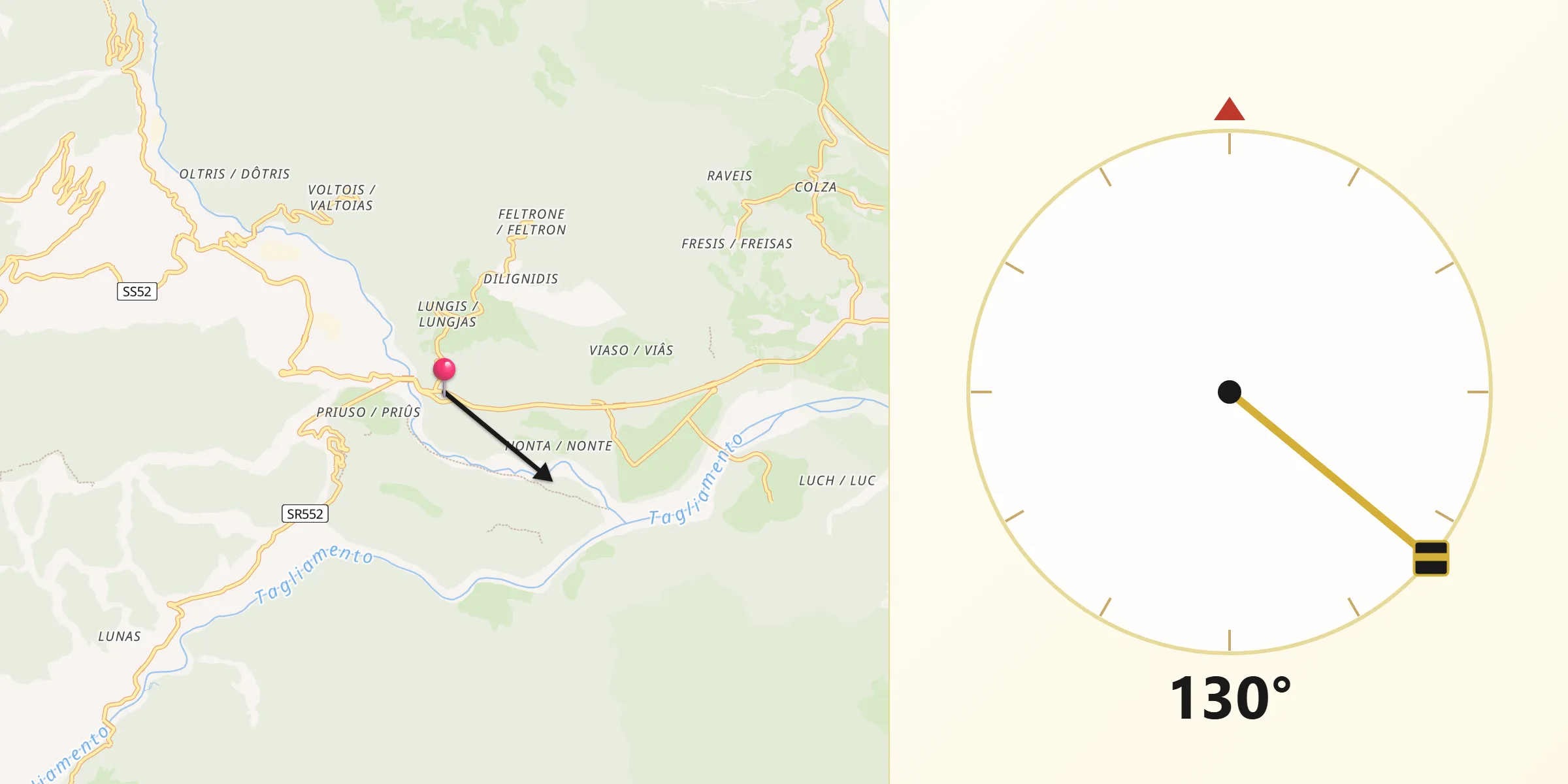 Direzione della Qibla da Mediis