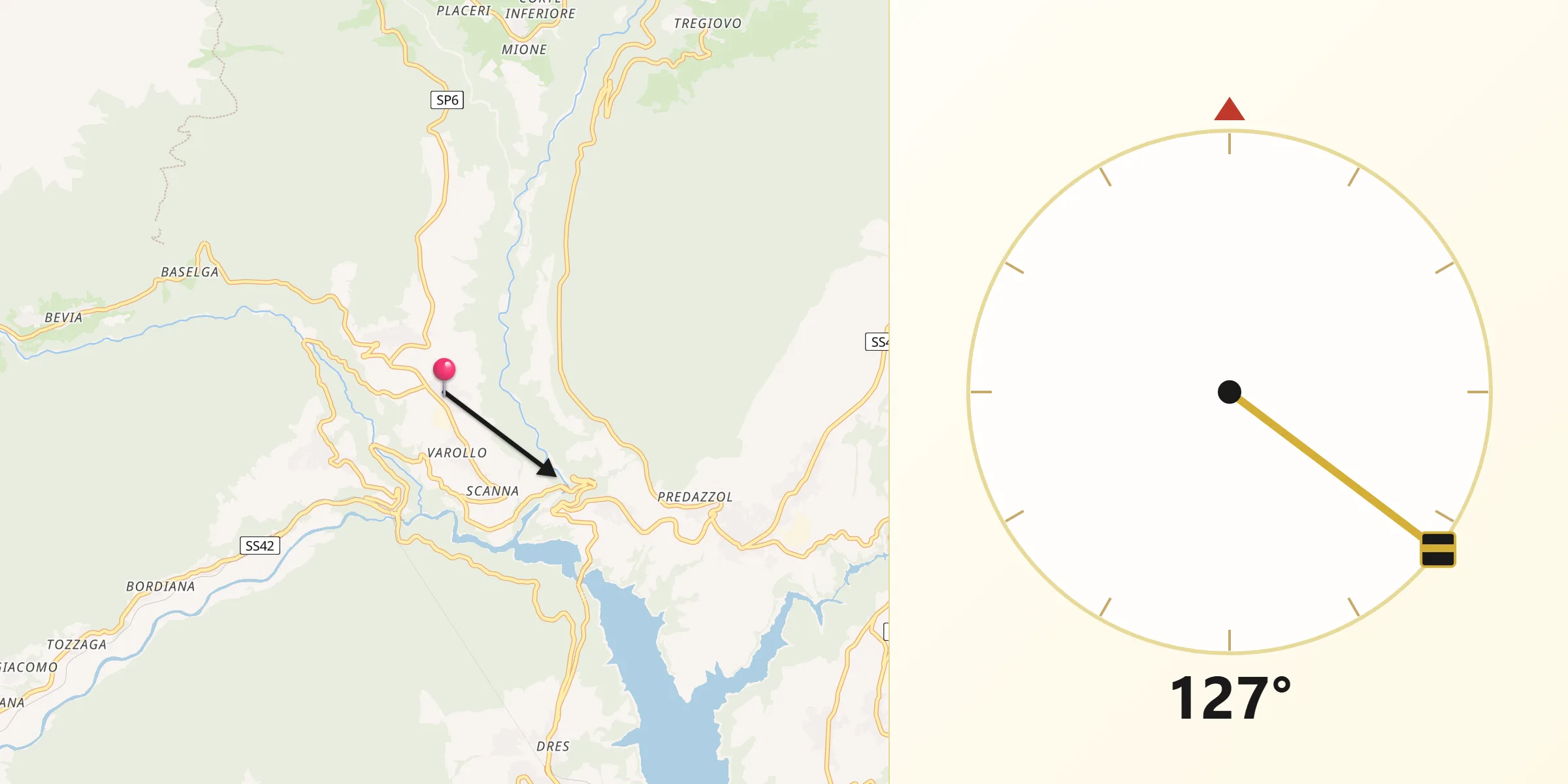 Direzione della Qibla da Livo