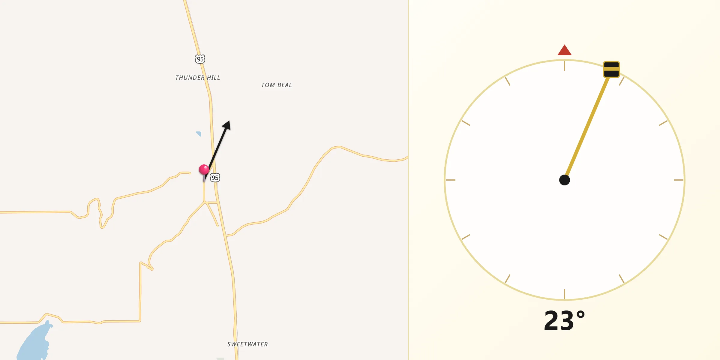 Qibla Direction from Lapwai