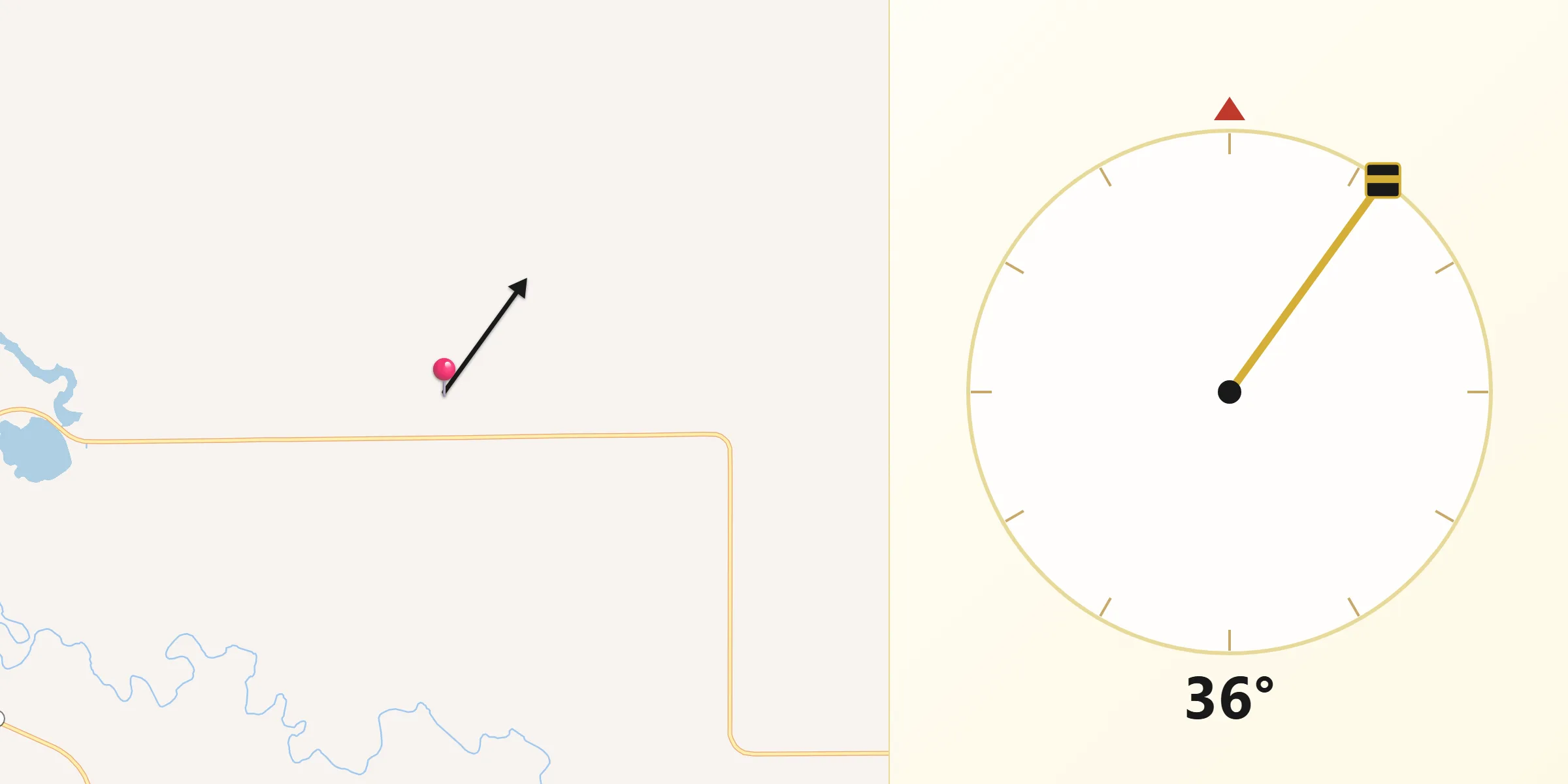 Qibla Direction from Hettinger County