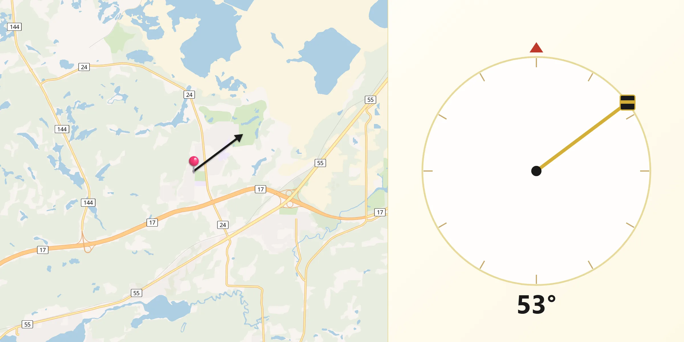 Qibla Direction from Lively